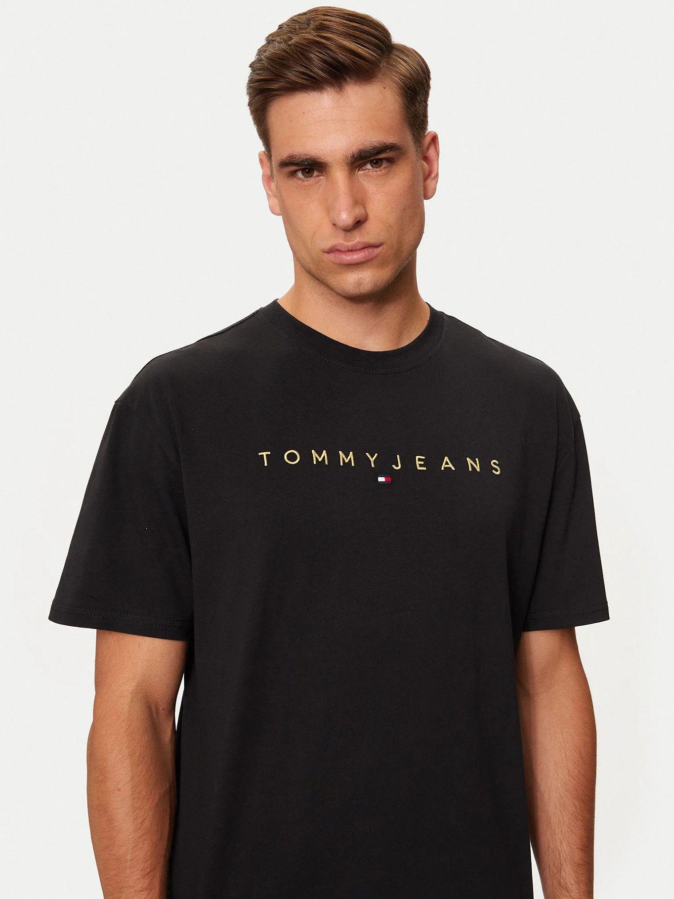 Polera Regular Fit Con Logo Bordado Negro Tommy Jeans-3