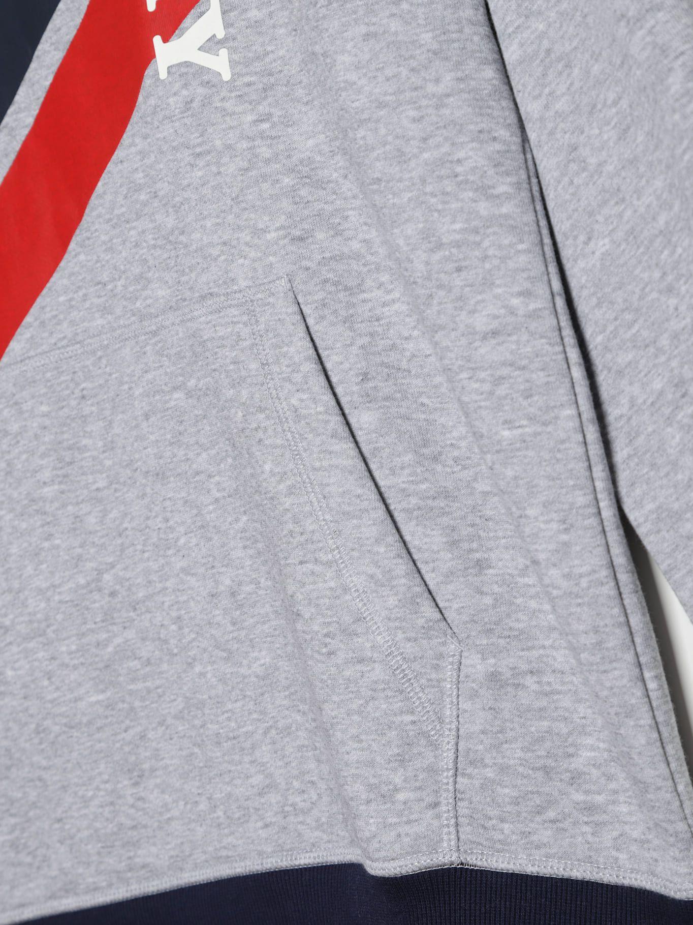 Poleron Con Gorro Y Logo Vertical Gris Tommy Hilfiger-3