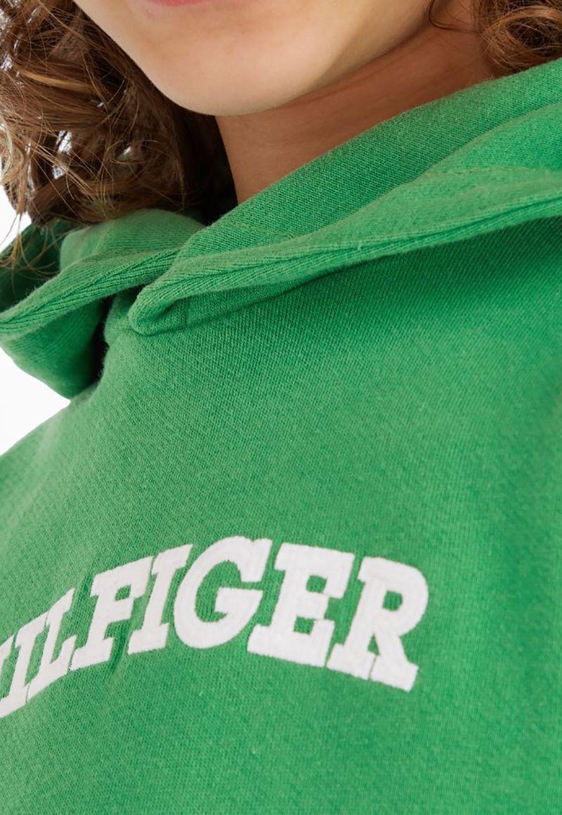 Polerón Hoodie Con Logo Arqueado Verde Tommy Hilfiger-1