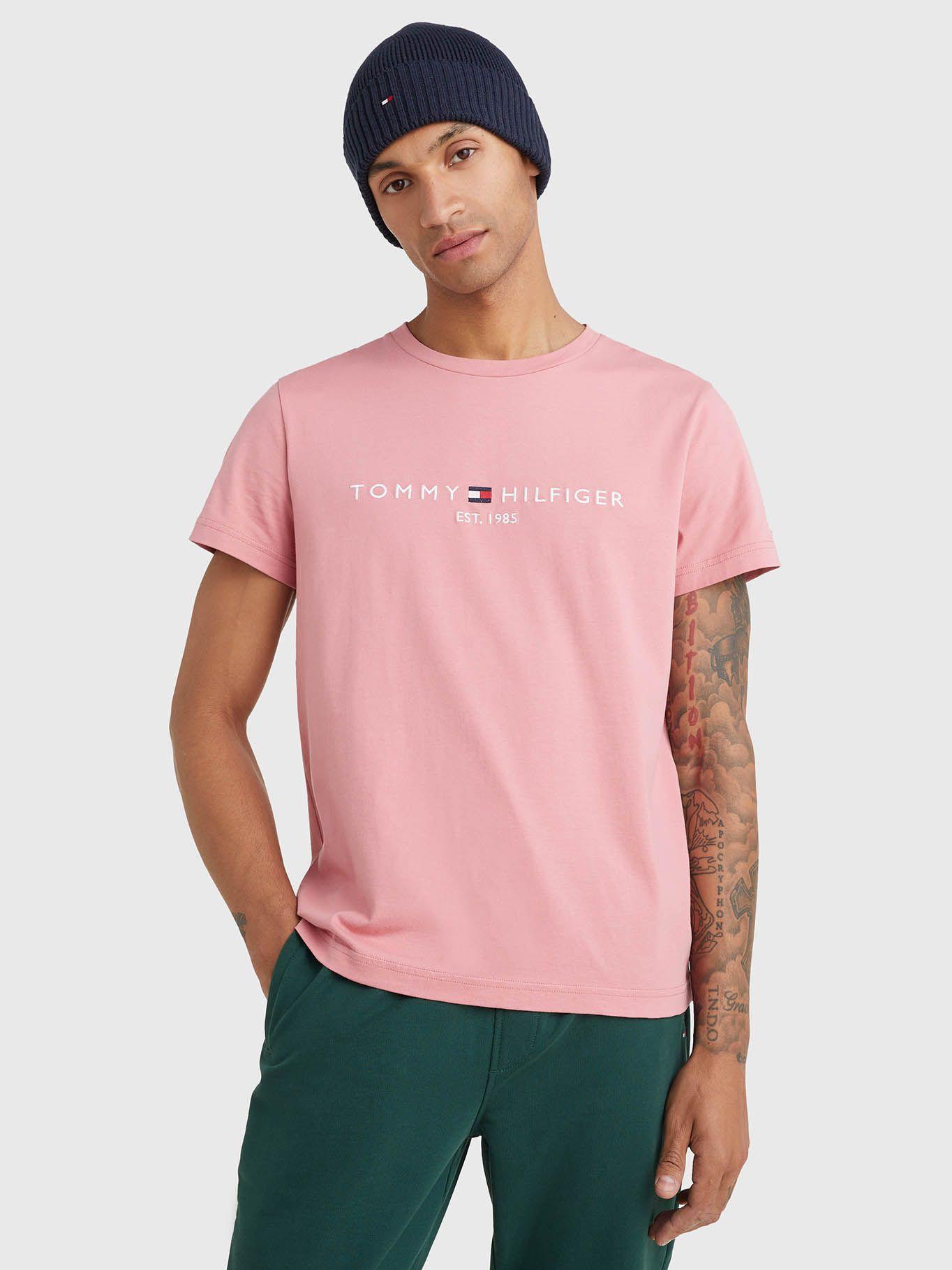 Polera Organic Logo Slim Fit Rosado Tommy Hilfiger-0