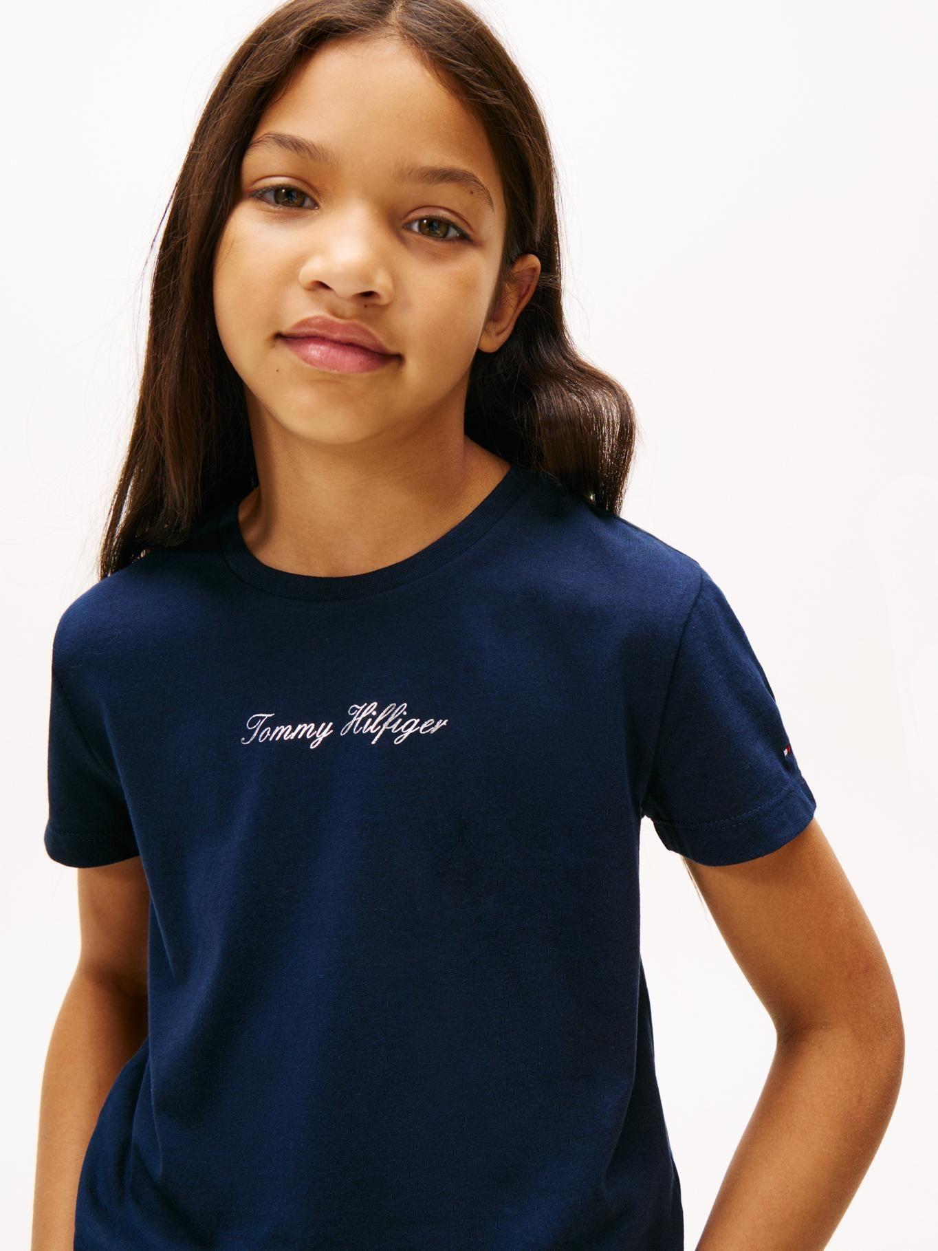 Polera Con Logo Script Azul Tommy Hilfiger-3