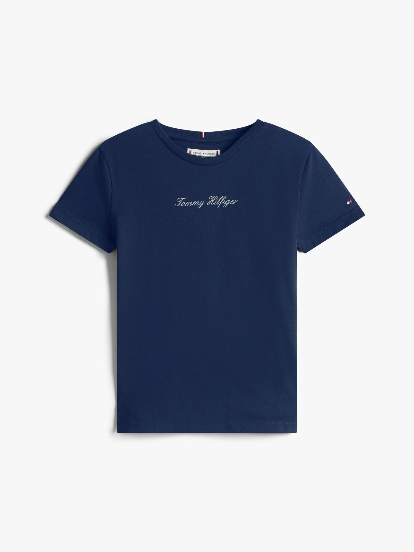 Polera Con Logo Script Azul Tommy Hilfiger-4