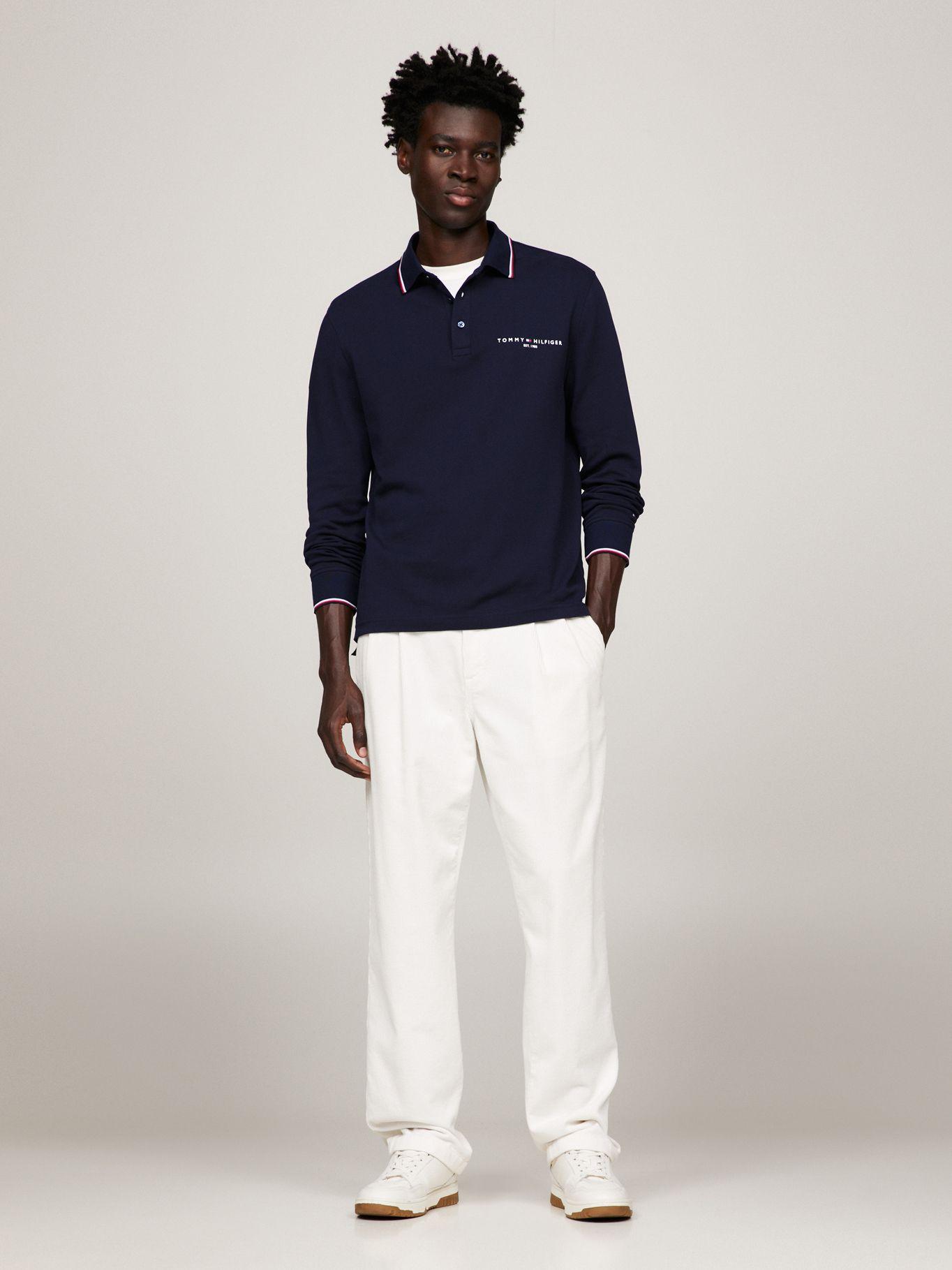 POLO SOLID CUELLO RIBETEADO AZUL TOMMY HILFIGER-1