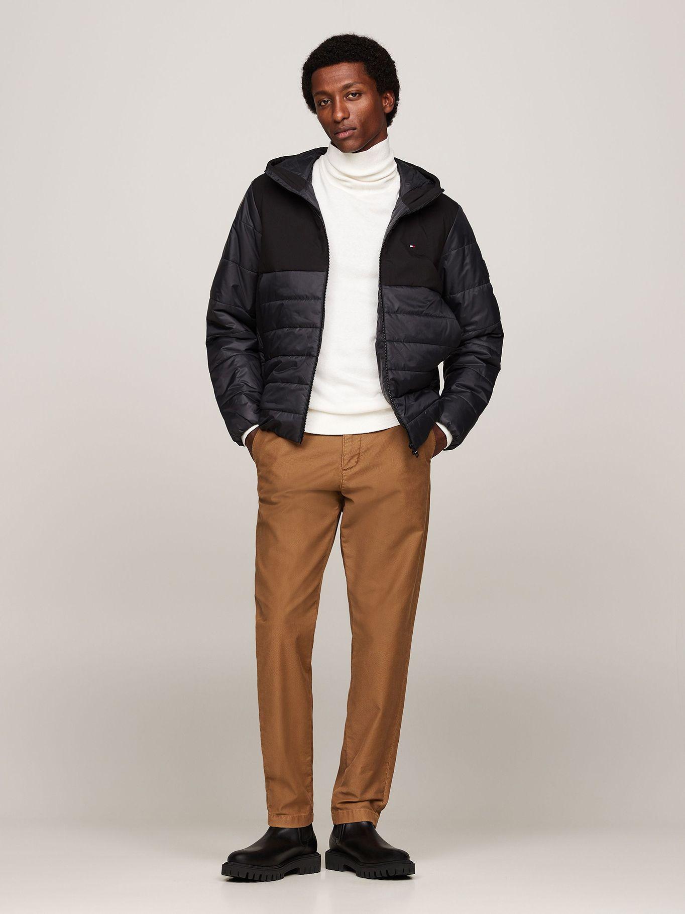 Parka Mixed Media Solid Negro Tommy Hilfiger-1