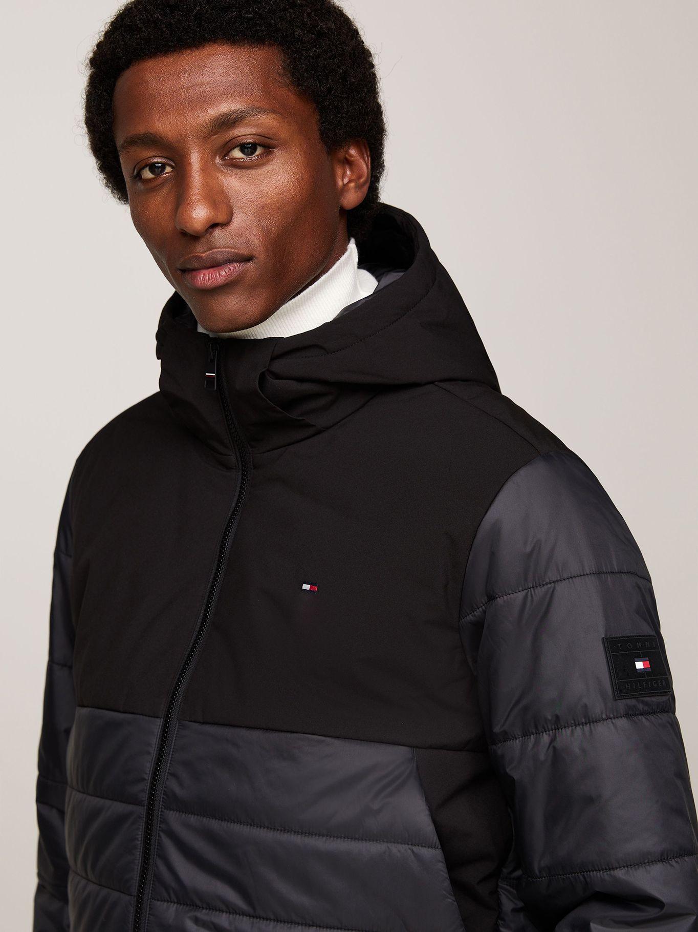 Parka Mixed Media Solid Negro Tommy Hilfiger-3