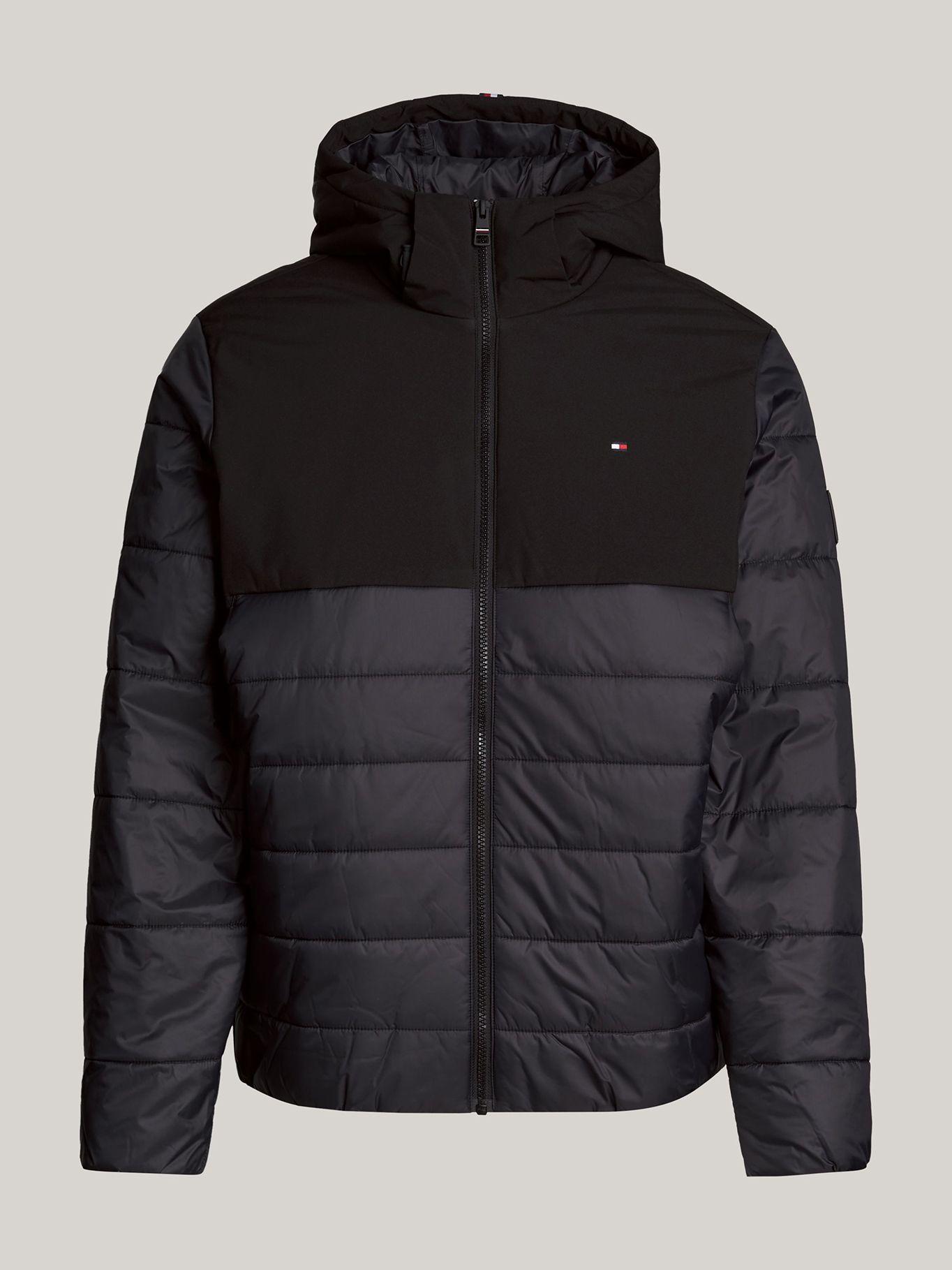 Parka Mixed Media Solid Negro Tommy Hilfiger-4
