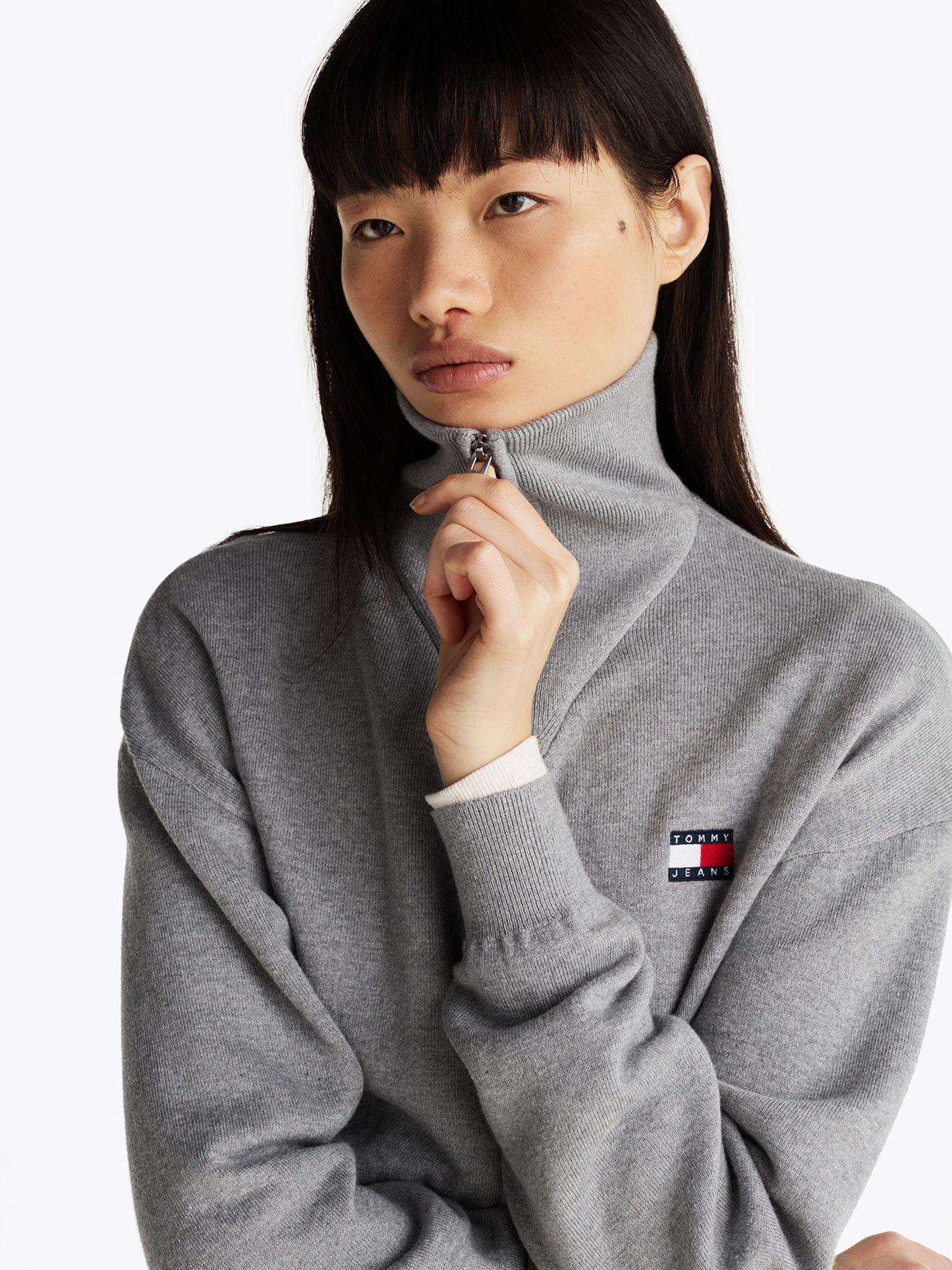 Cárdigan Cropped Con Cierre Gris Tommy Jeans-3