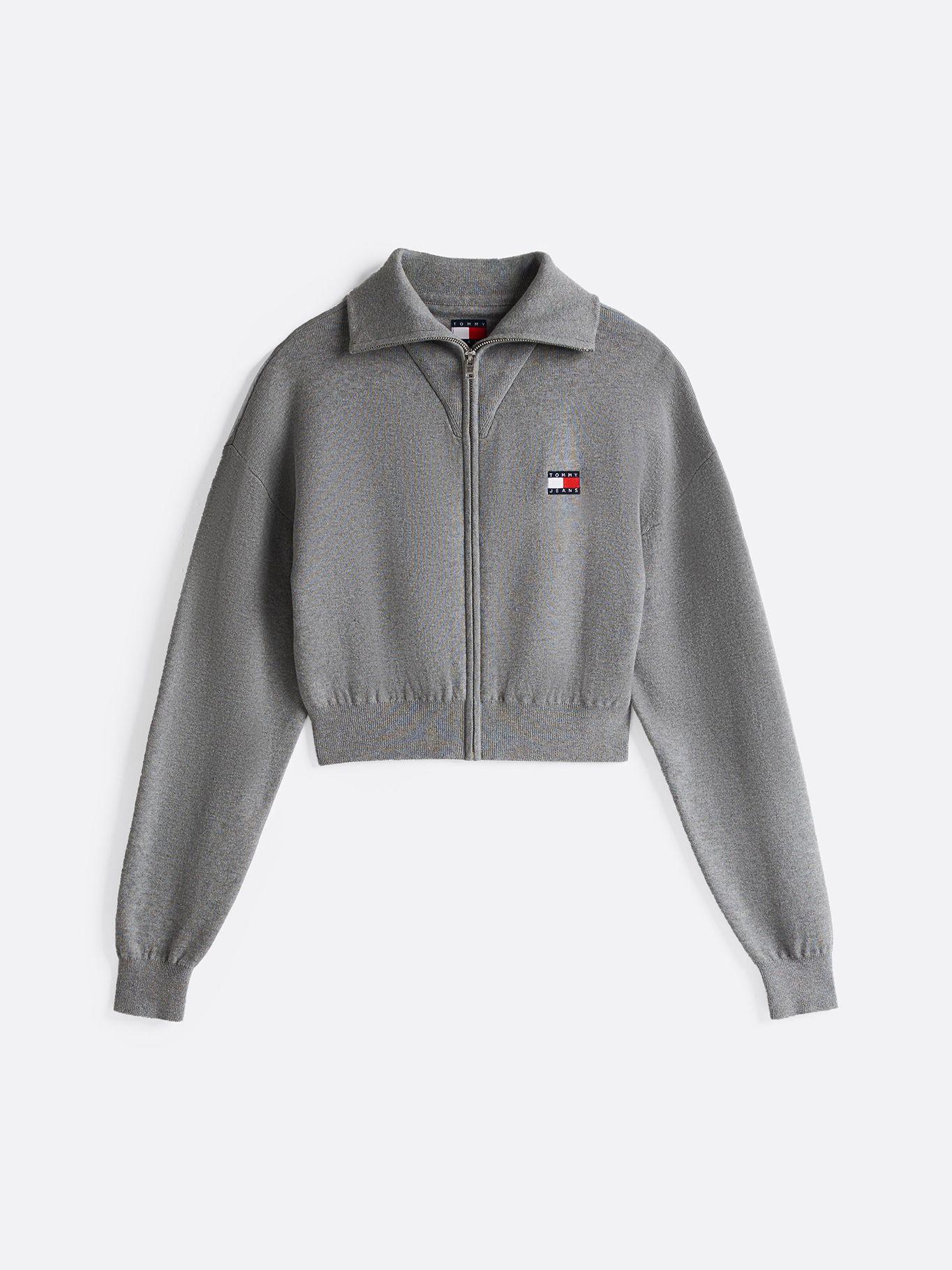 Cárdigan Cropped Con Cierre Gris Tommy Jeans-4
