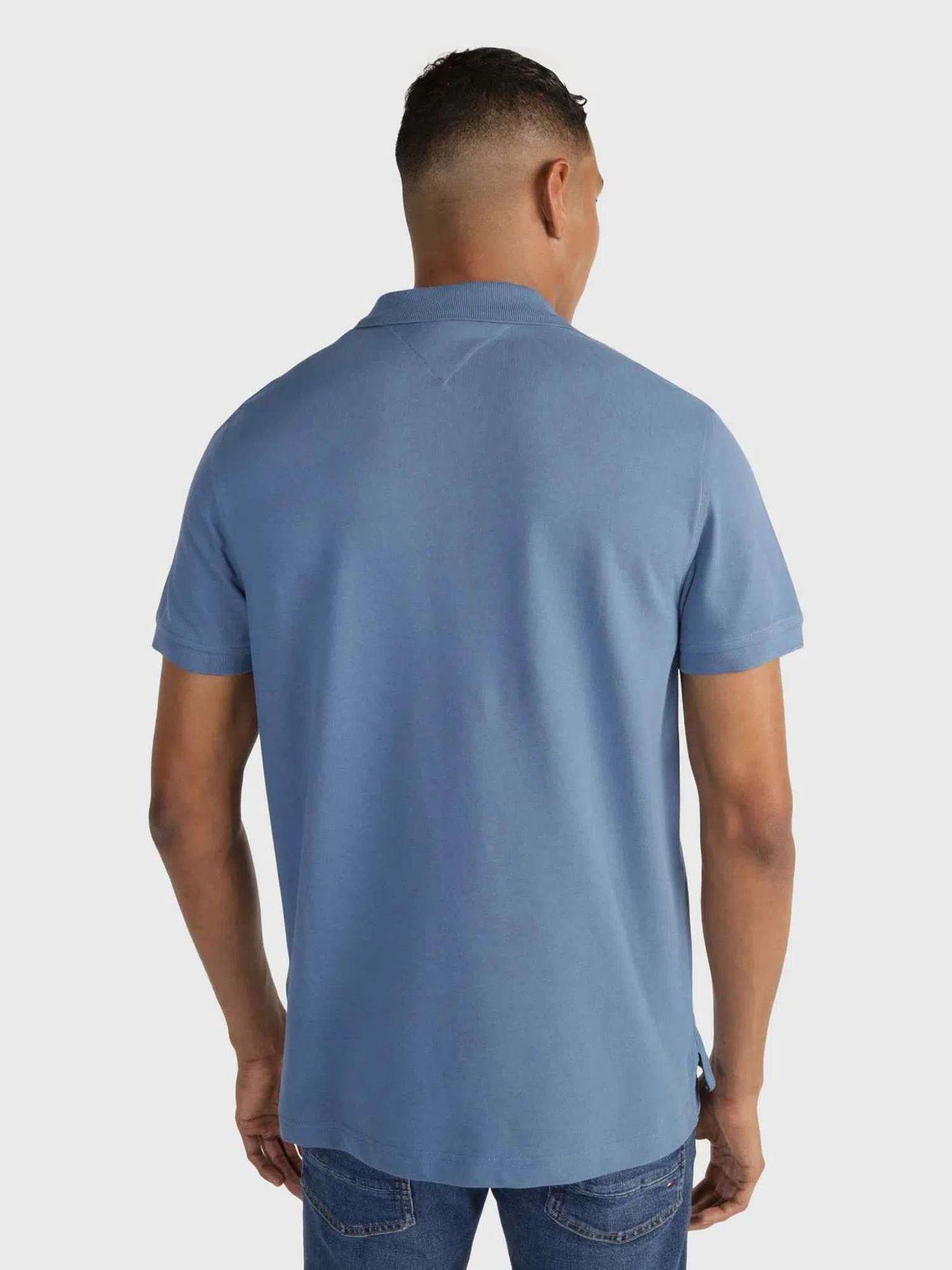 Polo Con Cinta Logo Distintiva Celeste Tommy Hilfiger-2