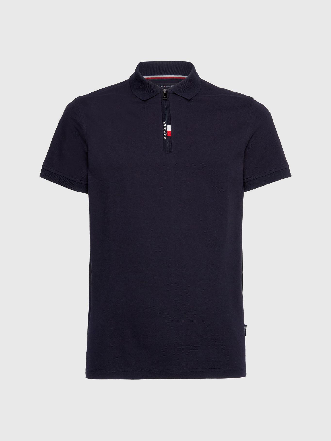 Polo Con Medio Cierre Slim Fit Azul Tommy Hilfiger-4