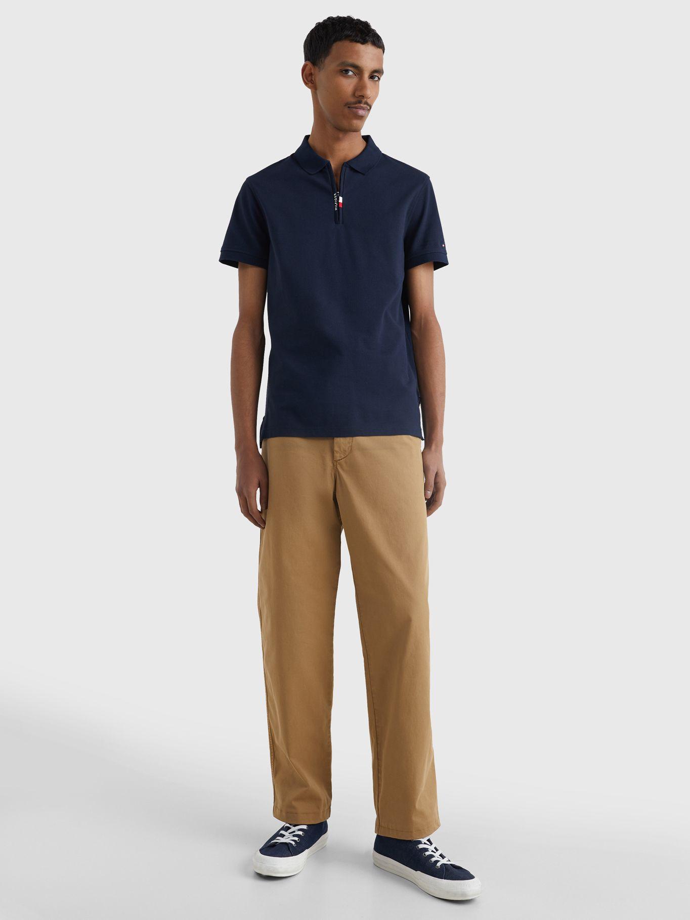 Polo Con Medio Cierre Slim Fit Azul Tommy Hilfiger-1