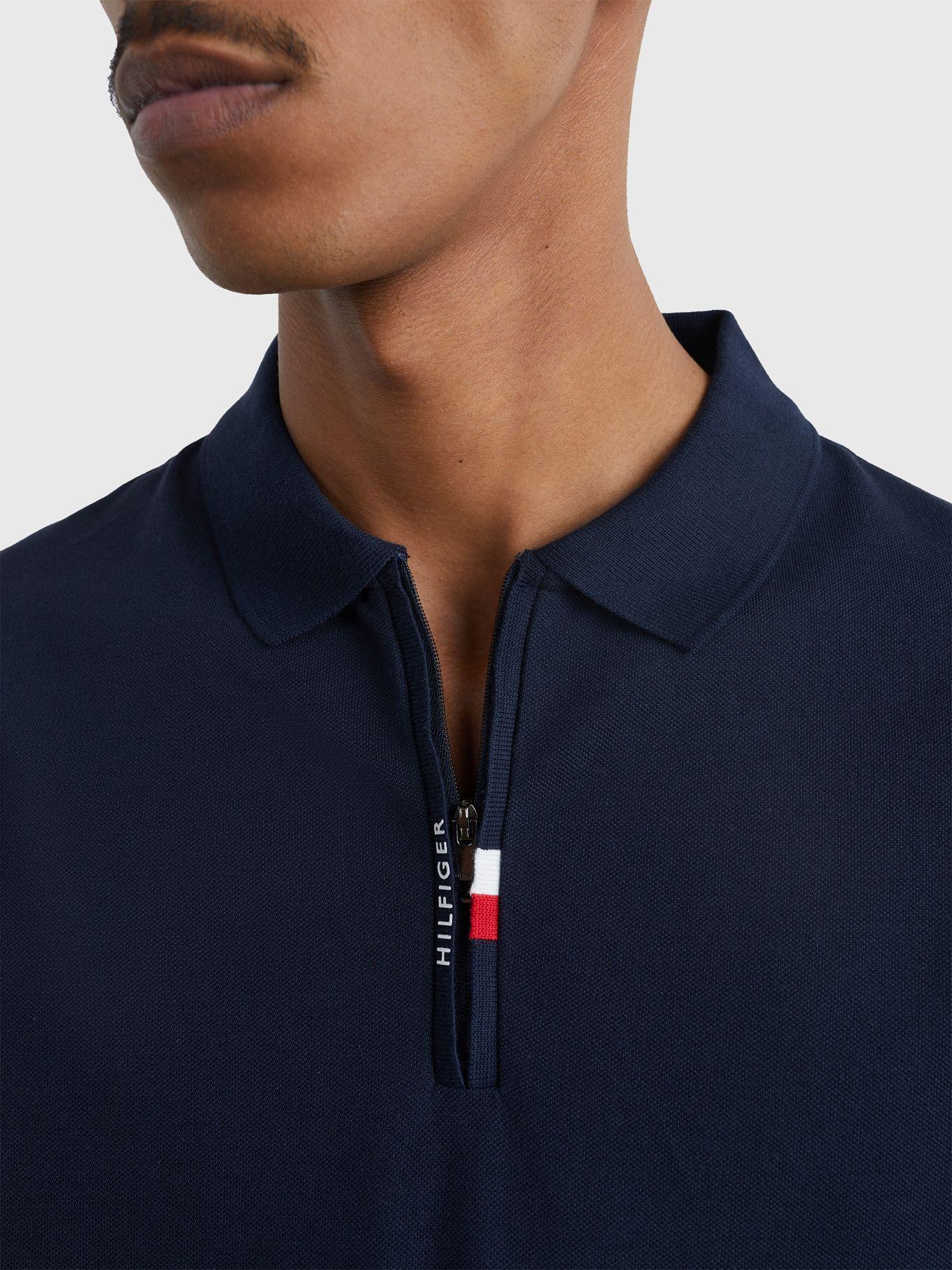 Polo Con Medio Cierre Slim Fit Azul Tommy Hilfiger-3