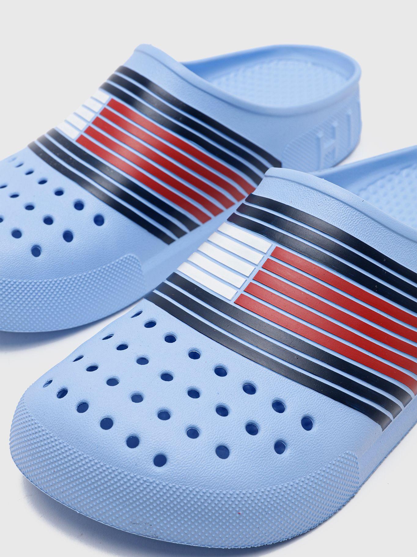 Sandalias Mules Con Logo Celeste Tommy Hilfiger-3