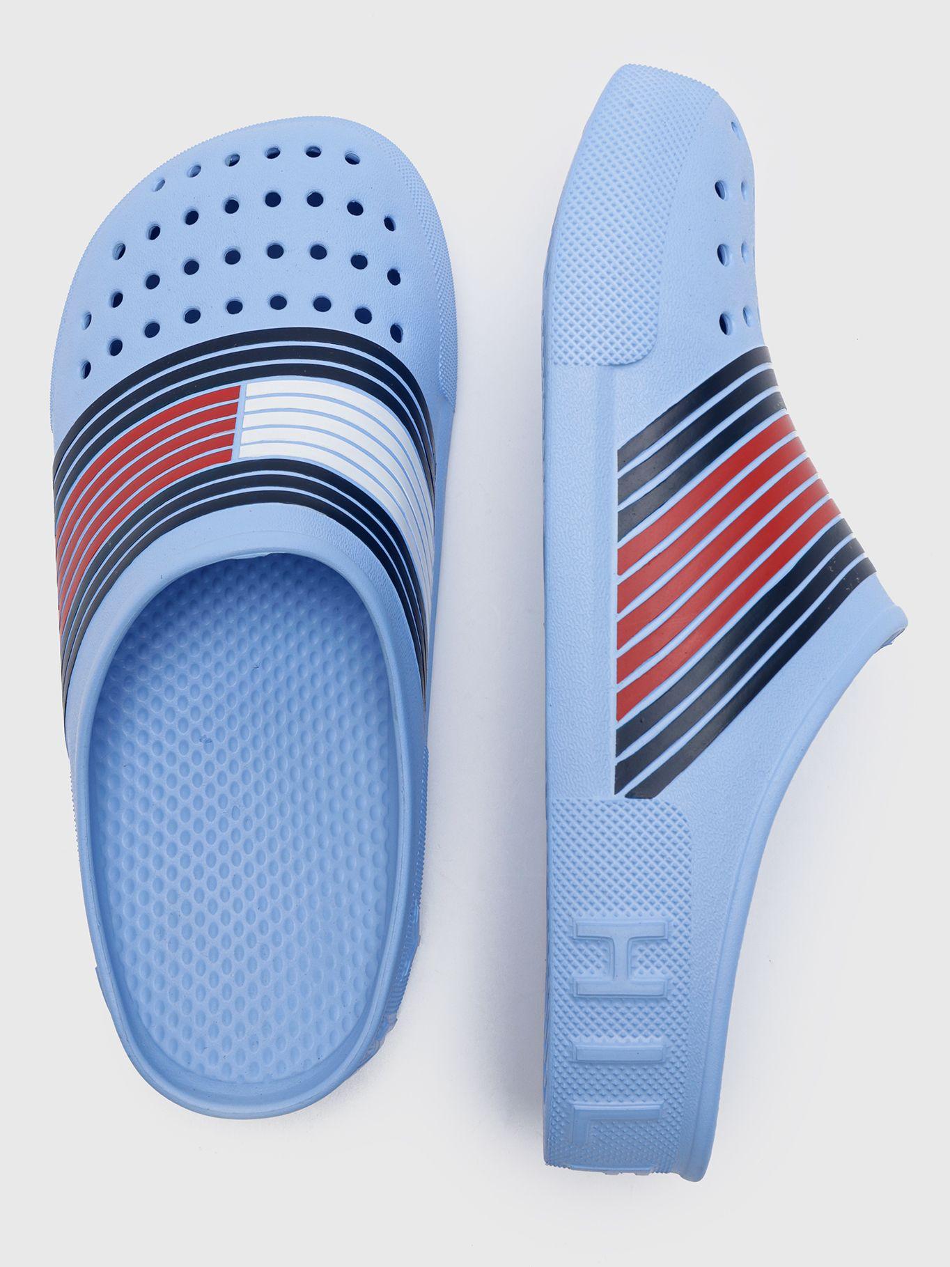 Sandalias Mules Con Logo Celeste Tommy Hilfiger-1