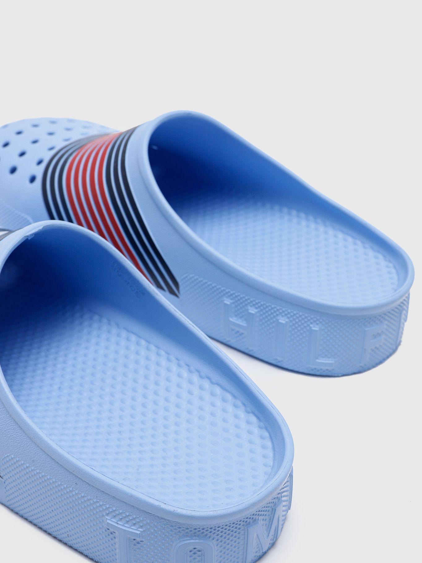 Sandalias Mules Con Logo Celeste Tommy Hilfiger-2