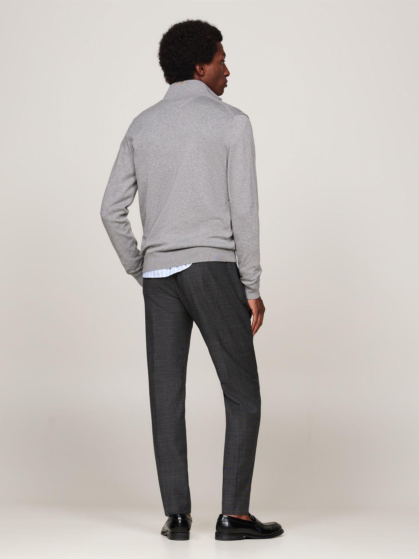Sweater Essential Cotton Con Medio Cierre Gris Tommy Hilfiger-2