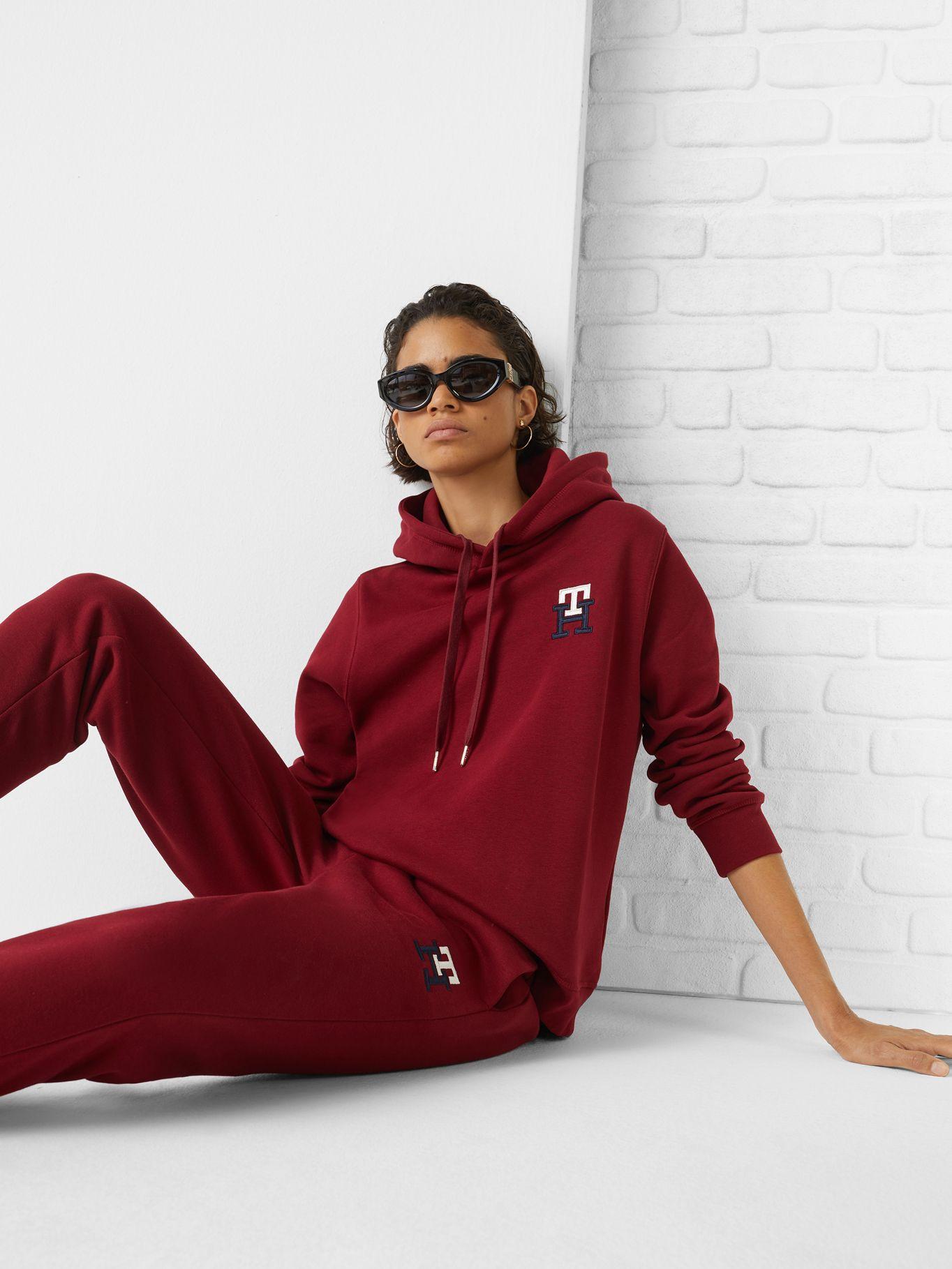 Polerón Hoodie Logo Monogram Burdeo Tommy Hilfiger-4