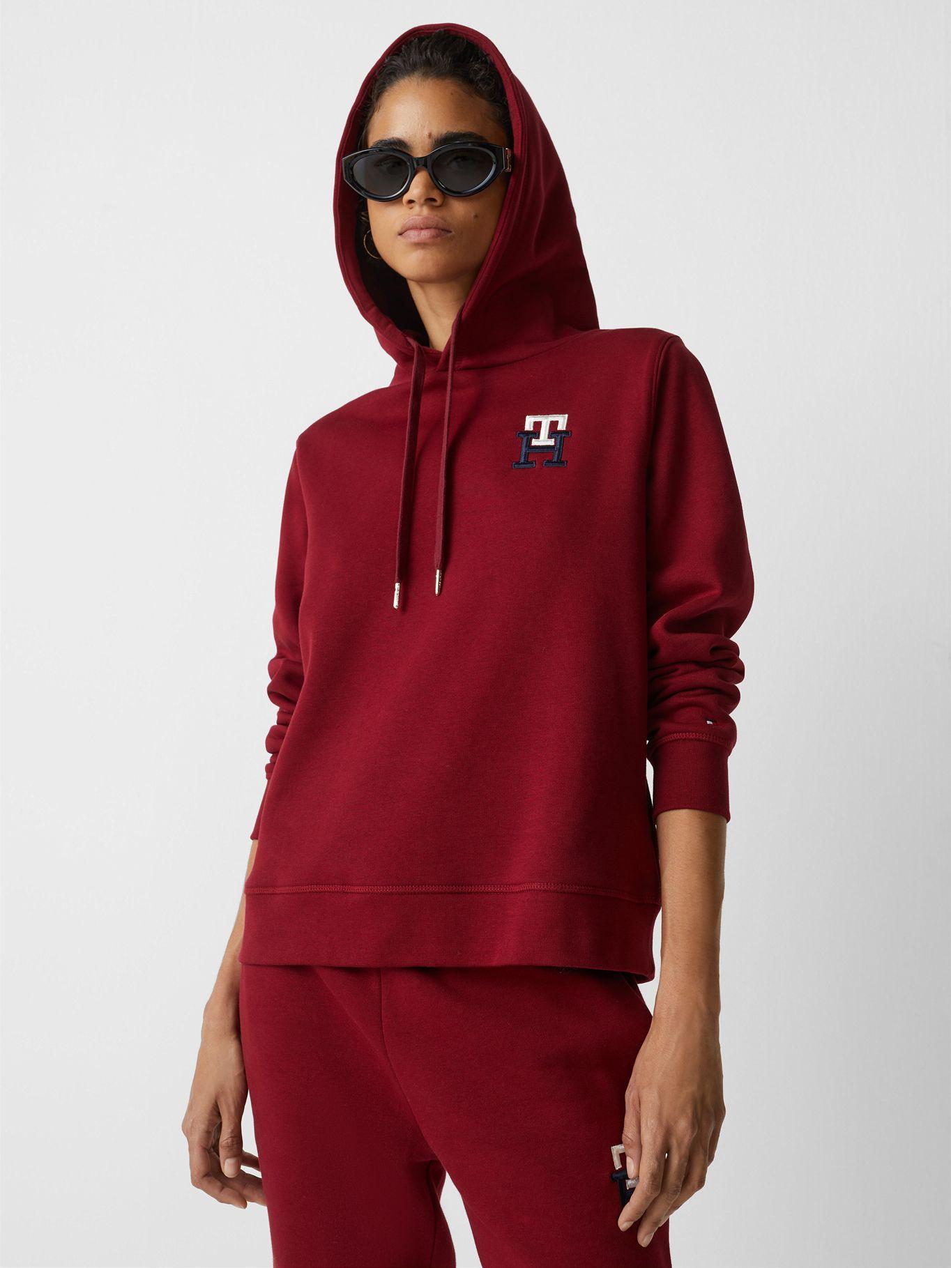 Polerón Hoodie Logo Monogram Burdeo Tommy Hilfiger-0