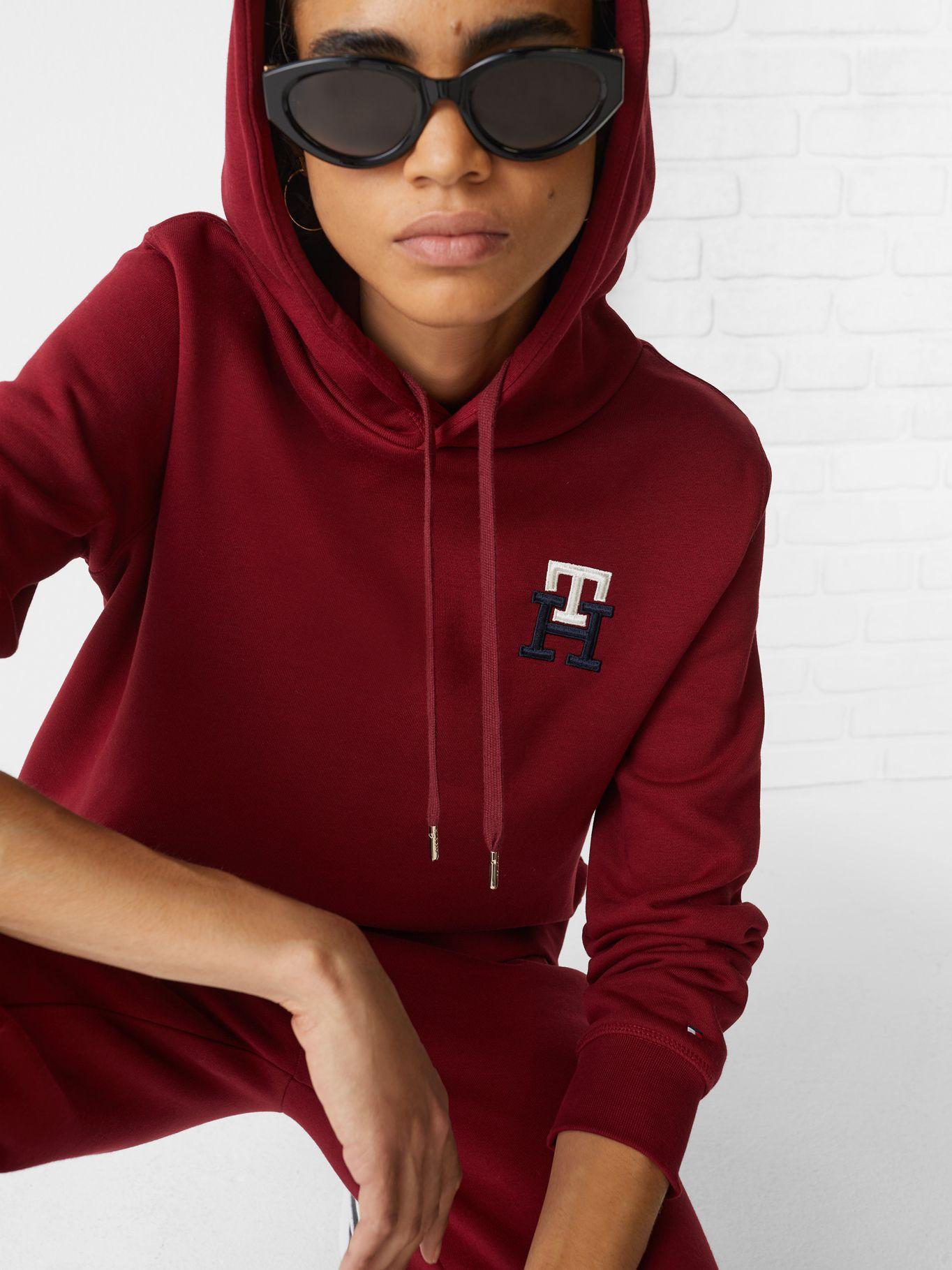Polerón Hoodie Logo Monogram Burdeo Tommy Hilfiger-3