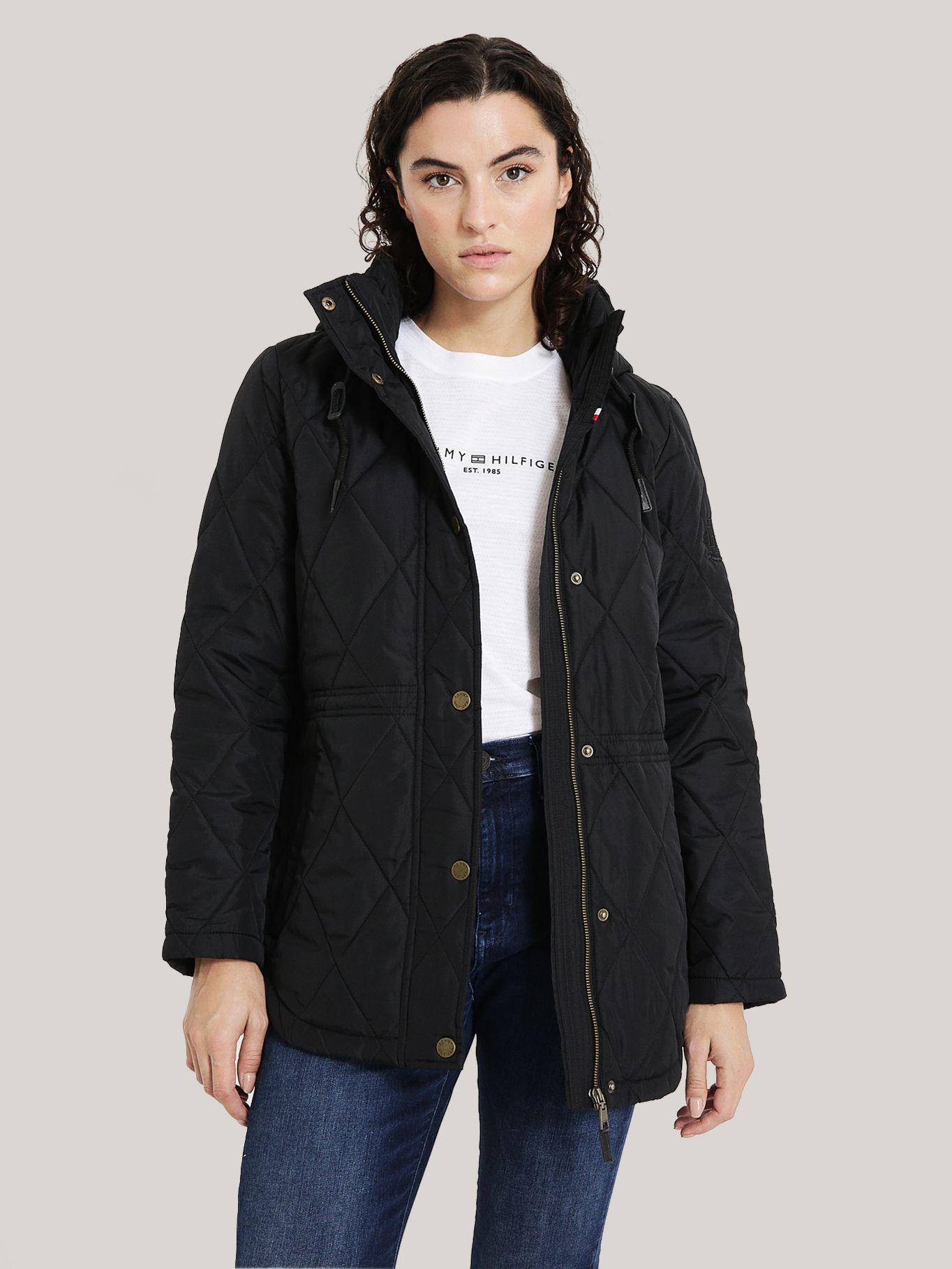 PARKA QUILTED GORRO Y CIERRE NEGRO TOMMY HILFIGER-0