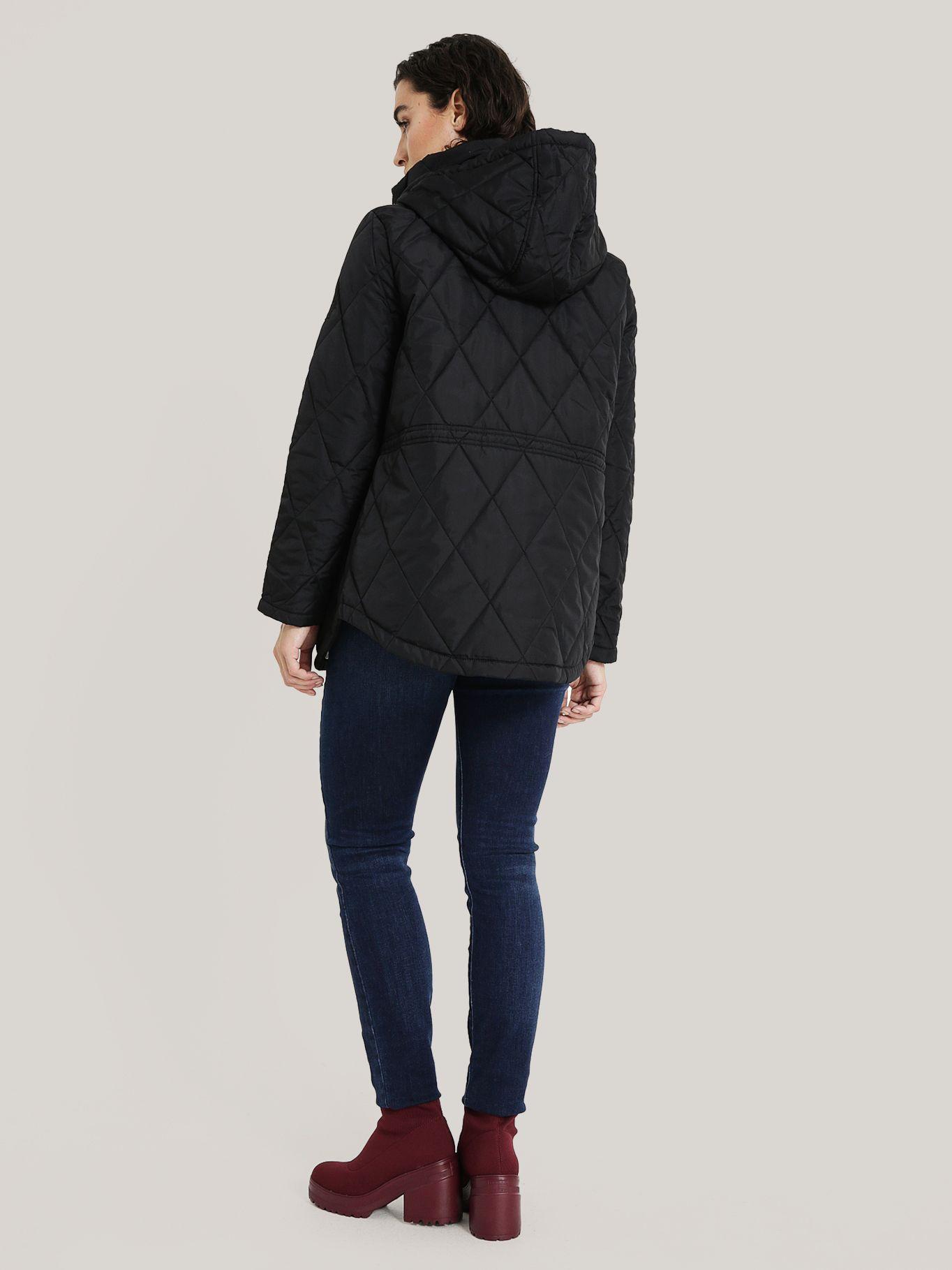 PARKA QUILTED GORRO Y CIERRE NEGRO TOMMY HILFIGER-2
