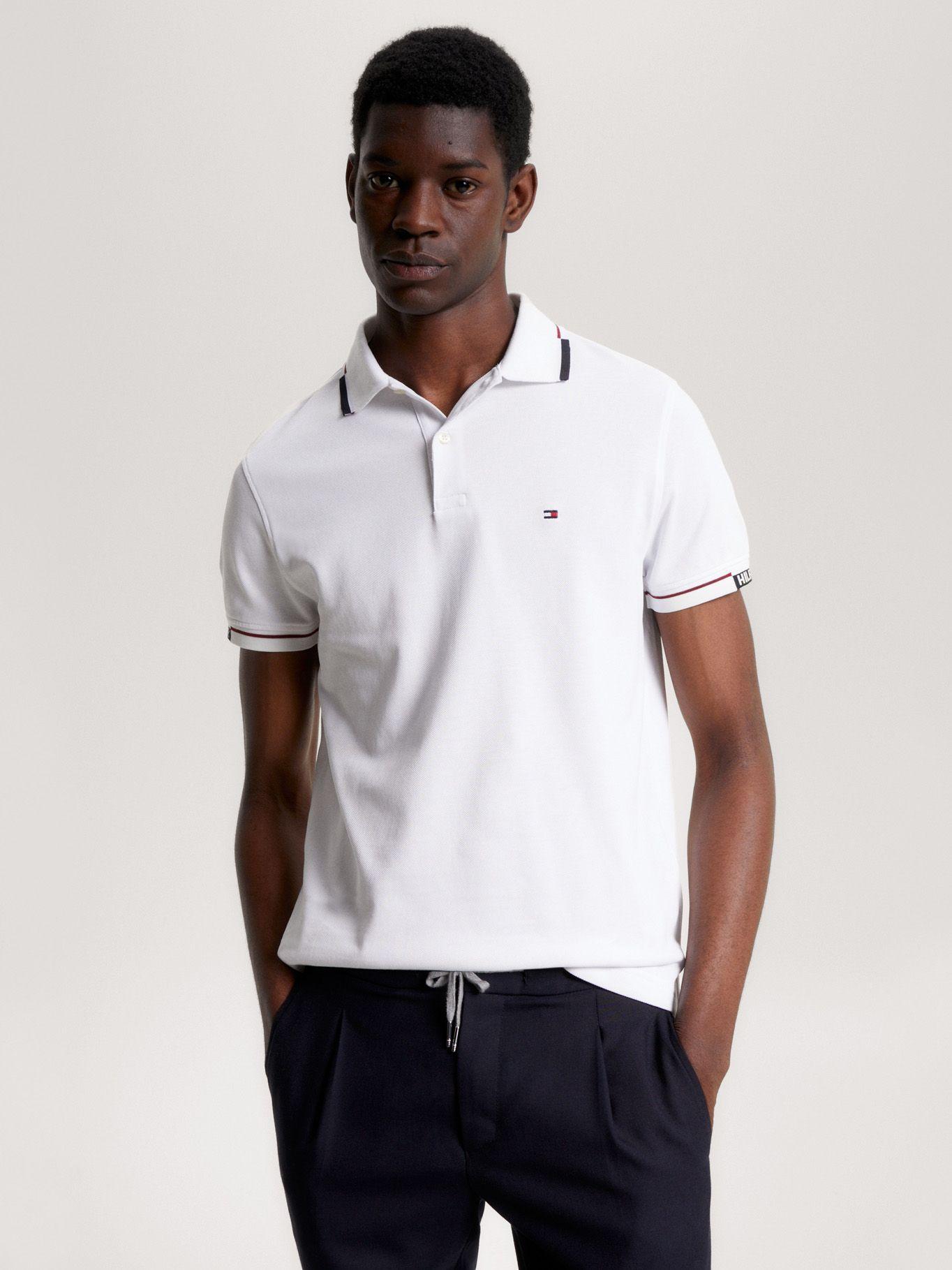 Polo Ribeteado Slim Fit Con Logo Blanco Tommy Hilfiger-0