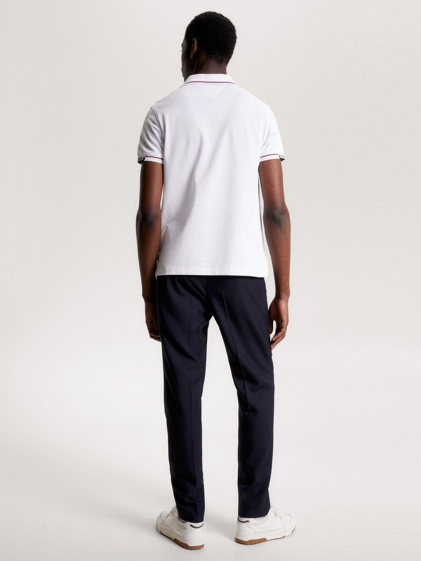 Polo Ribeteado Slim Fit Con Logo Blanco Tommy Hilfiger-2