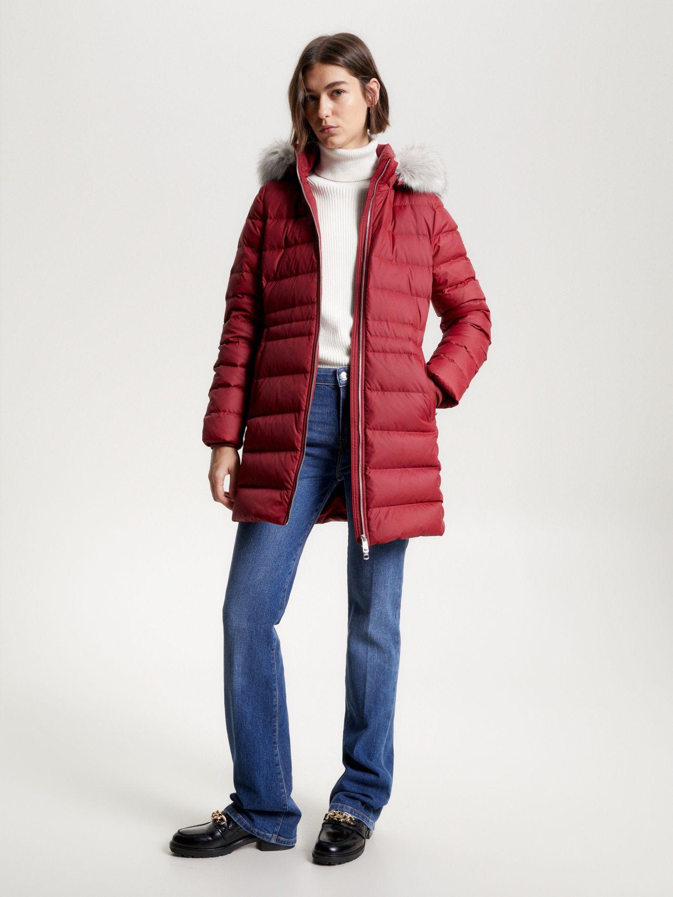 Parka Tyra Con Gorro Y Relleno Rojo Tommy Hilfiger-1