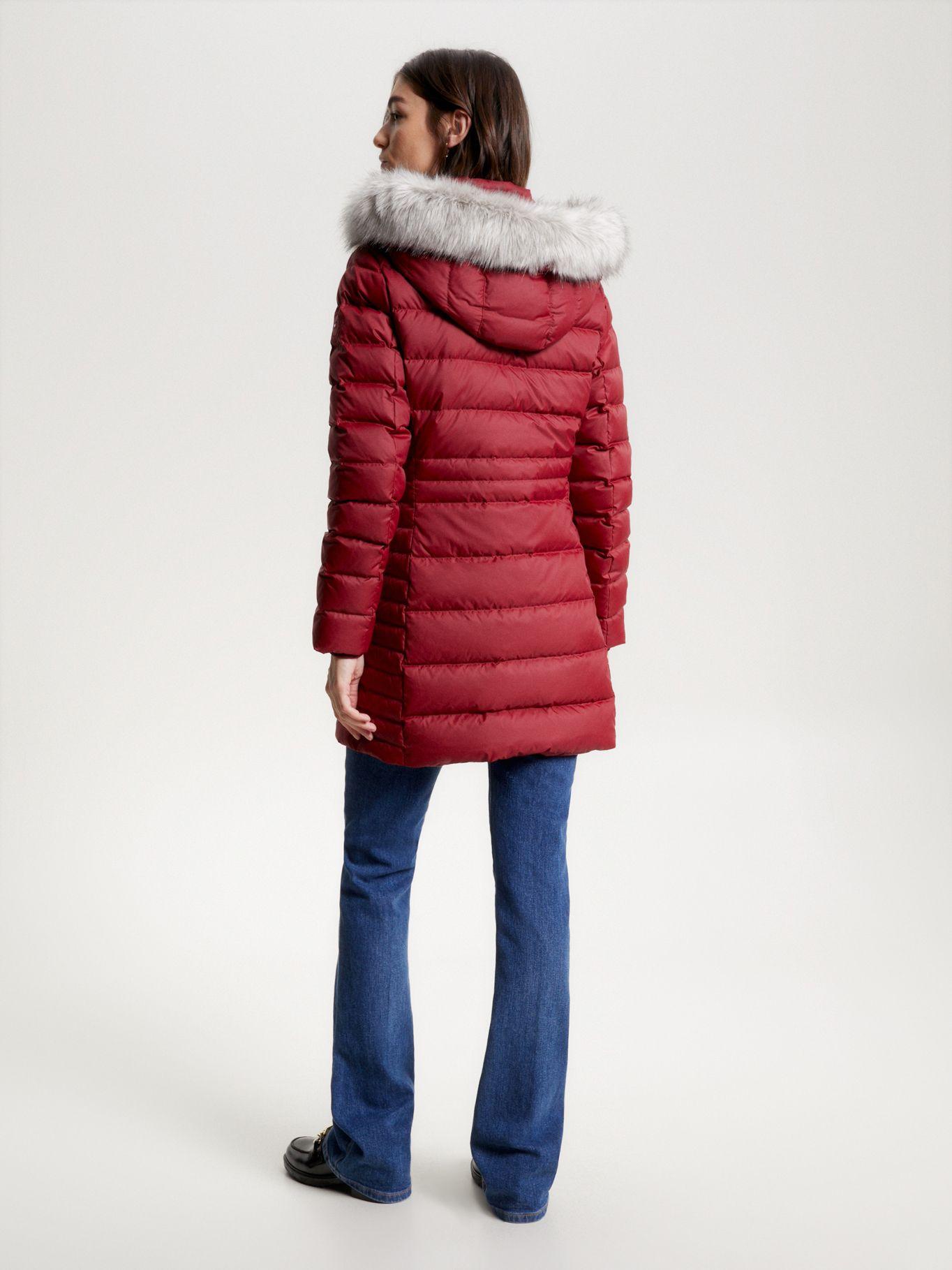 Parka Tyra Con Gorro Y Relleno Rojo Tommy Hilfiger-2