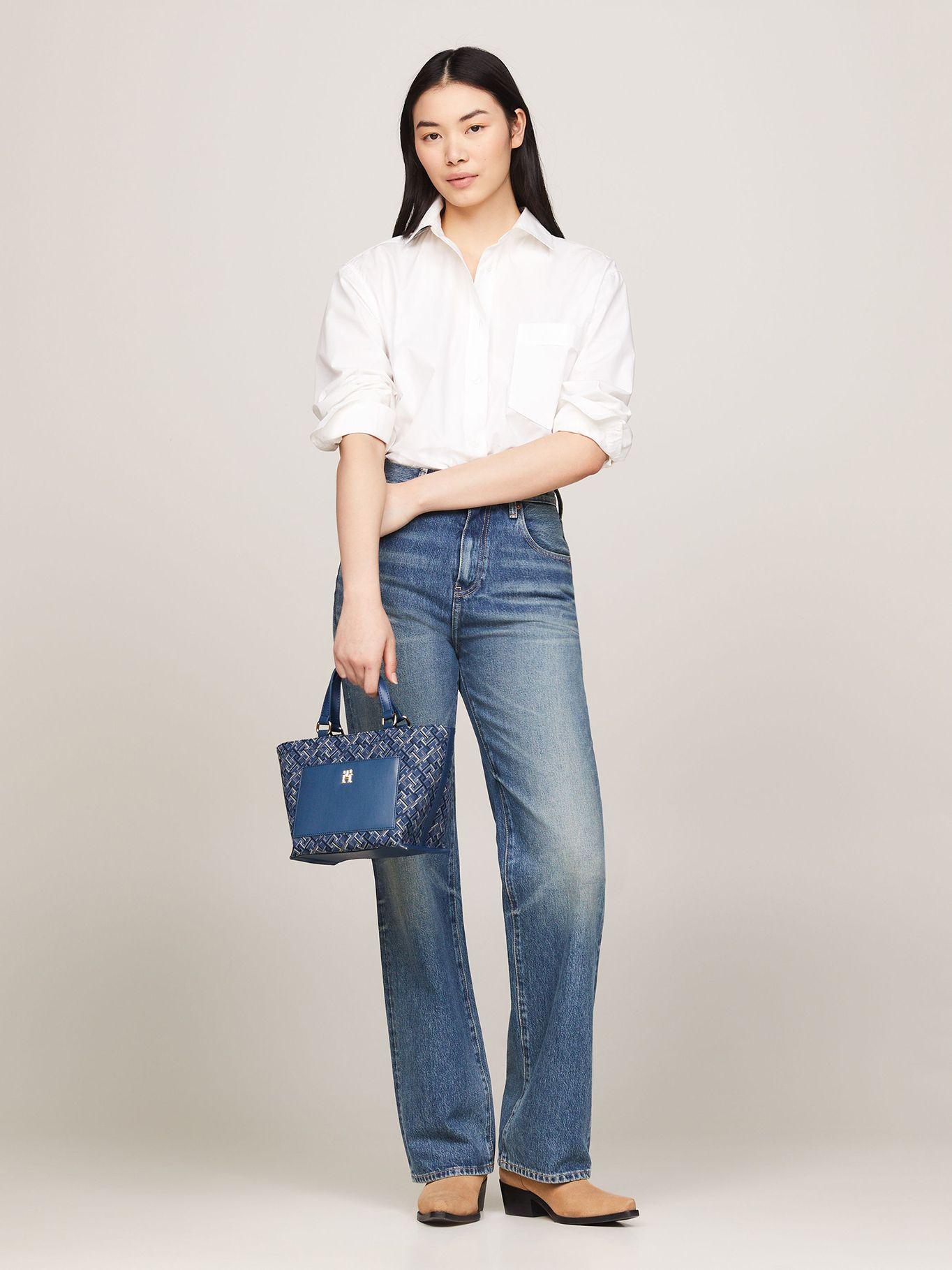 Cartera Tote En Jacquard Azul Tommy Hilfiger-1