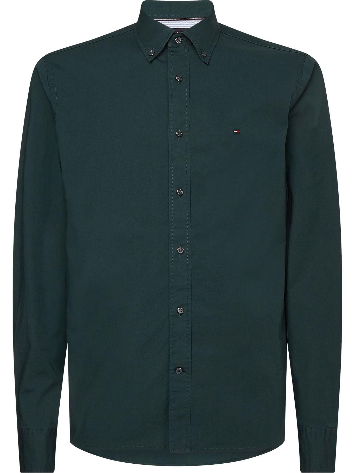 Camisa Classic Flex Poplin Verde Tommy Hilfiger-0