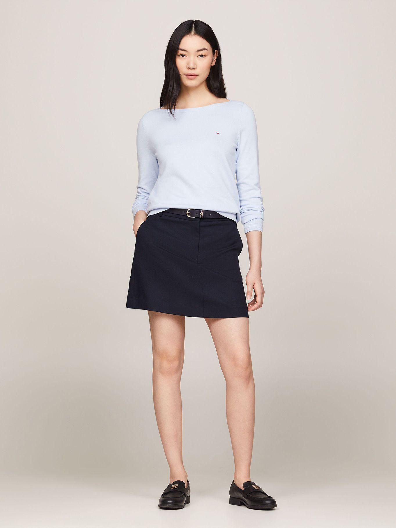 Sweater Con Cuello Estilo Barco Celeste Tommy Hilfiger-1