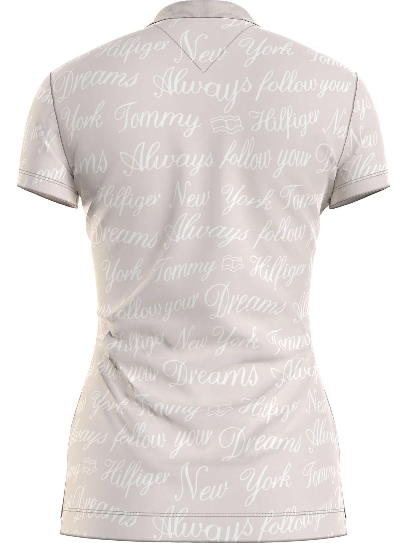 Polo Print Abstracto Slim Fit Beige Tommy Hilfiger-1