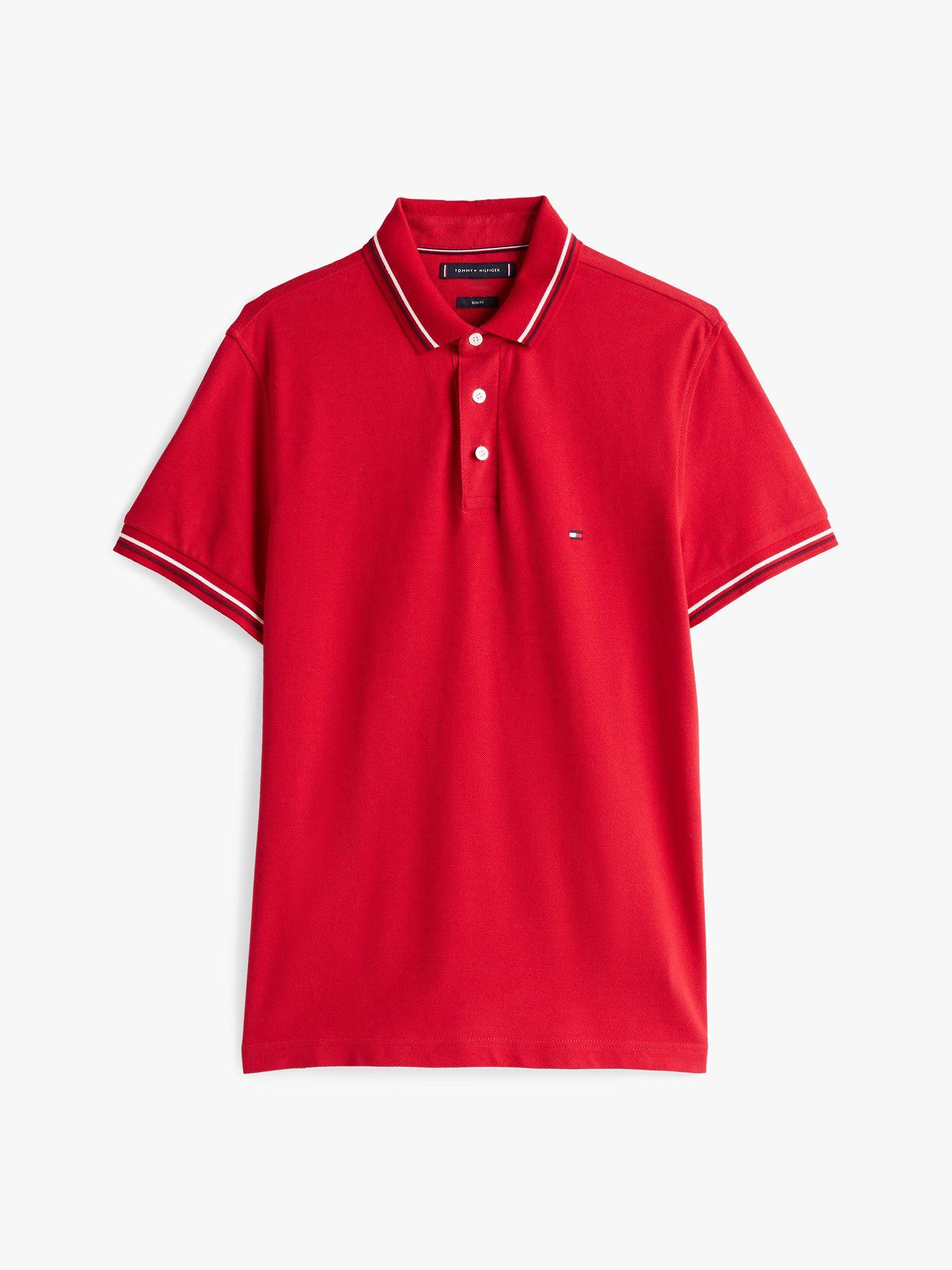 Polo Seasonal Ribeteado Slim  Rojo XLD Tommy Hilfiger-4