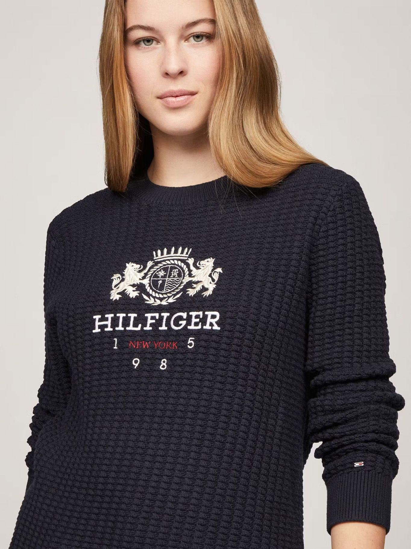 Sweater Con Logo Varsity Crest Azul Tommy Hilfiger-3