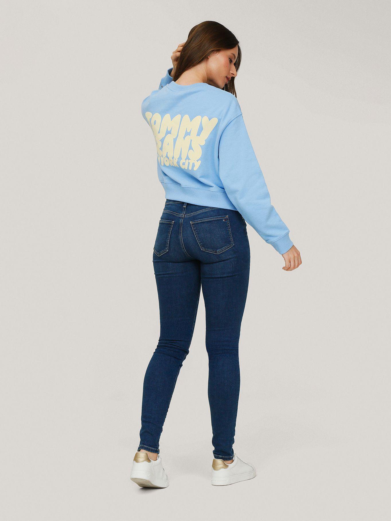 Polerón Cropped Bubble Logo Celeste Tommy Jeans-2