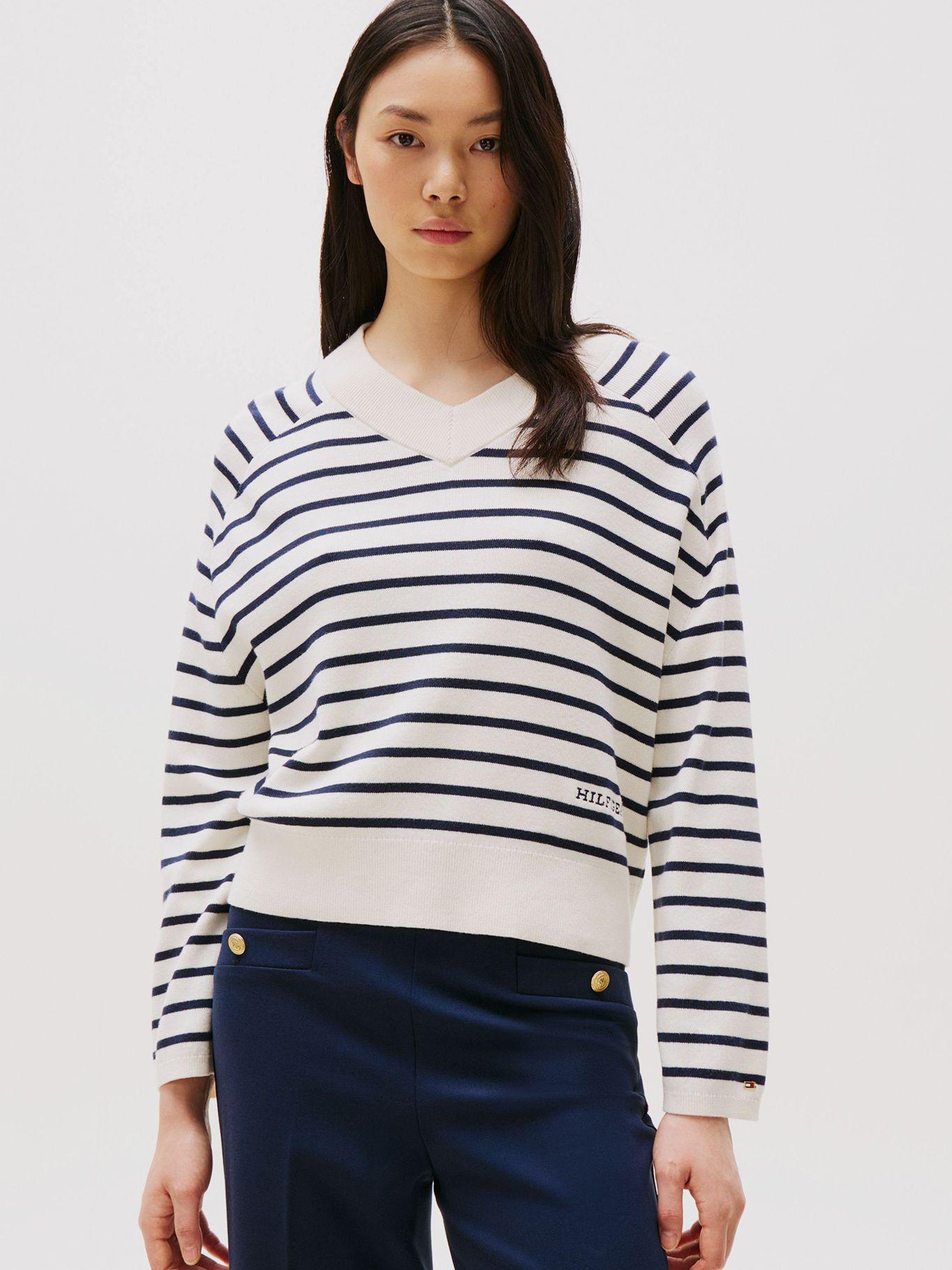 Sweater De Rayas Náuticas Blanco Tommy Hilfiger-0