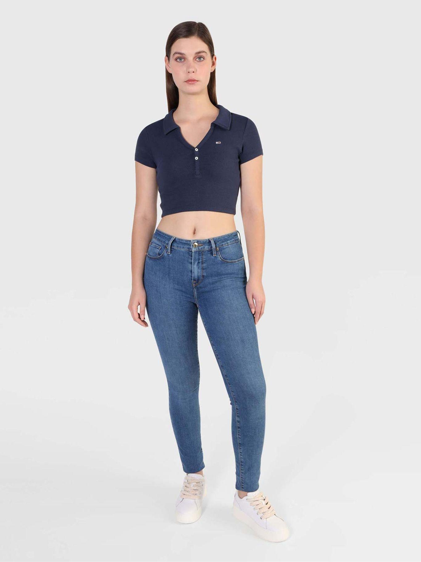 Polera Crop Con Logo Azul Tommy Jeans-1