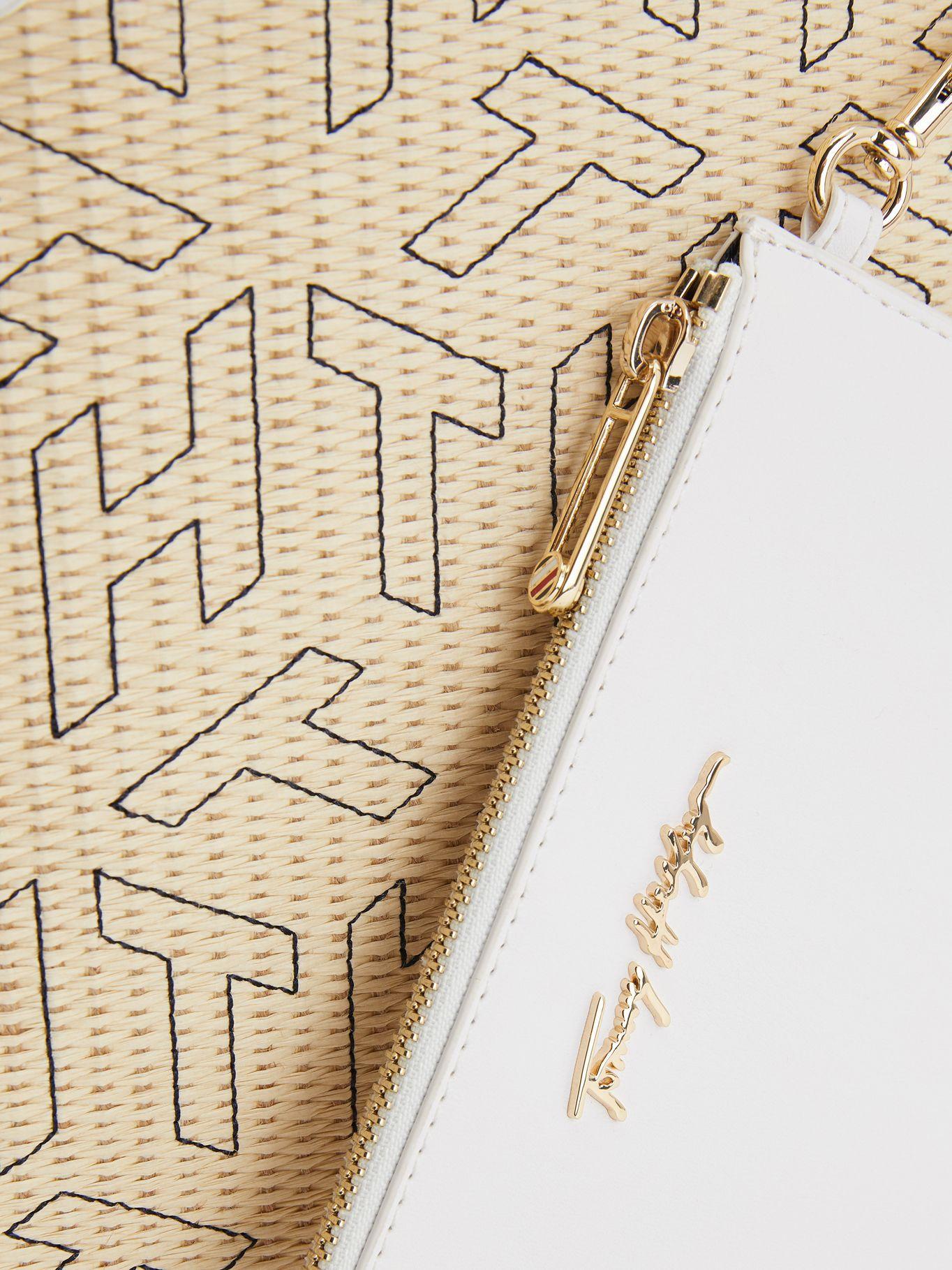 Bolso Tote Iconic De Paja Monogram Café Tommy Hilfiger-2