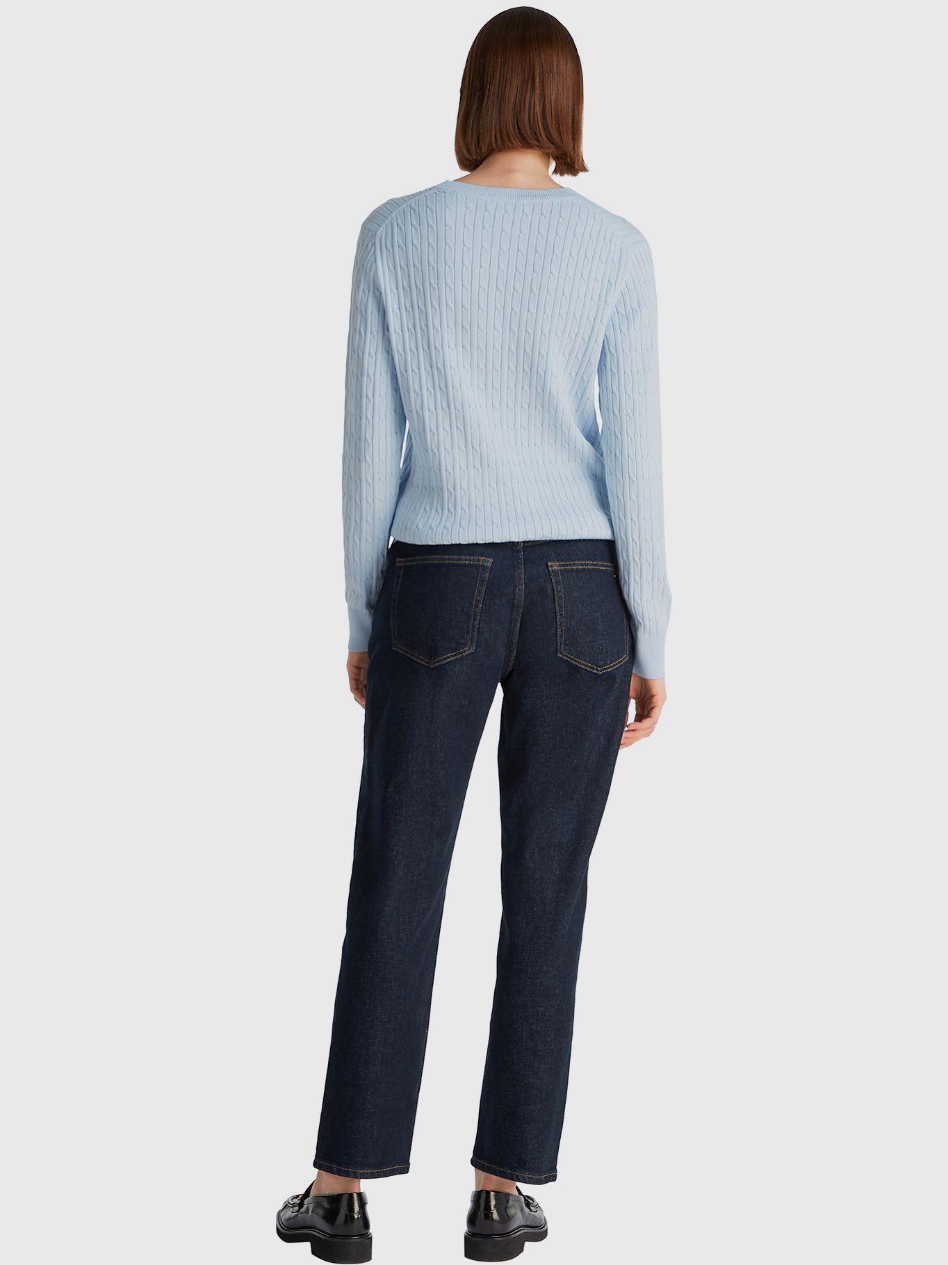 Sweater De Tejido Cable Celeste Tommy Hilfiger-2