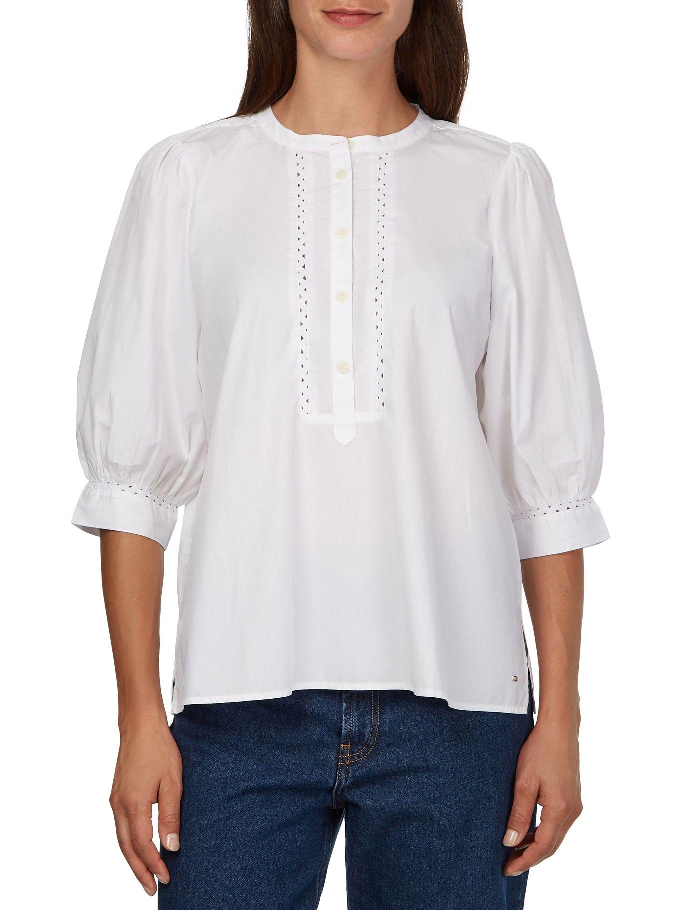Blusa De Corte Amplio Blanco Tommy Hilfiger-0
