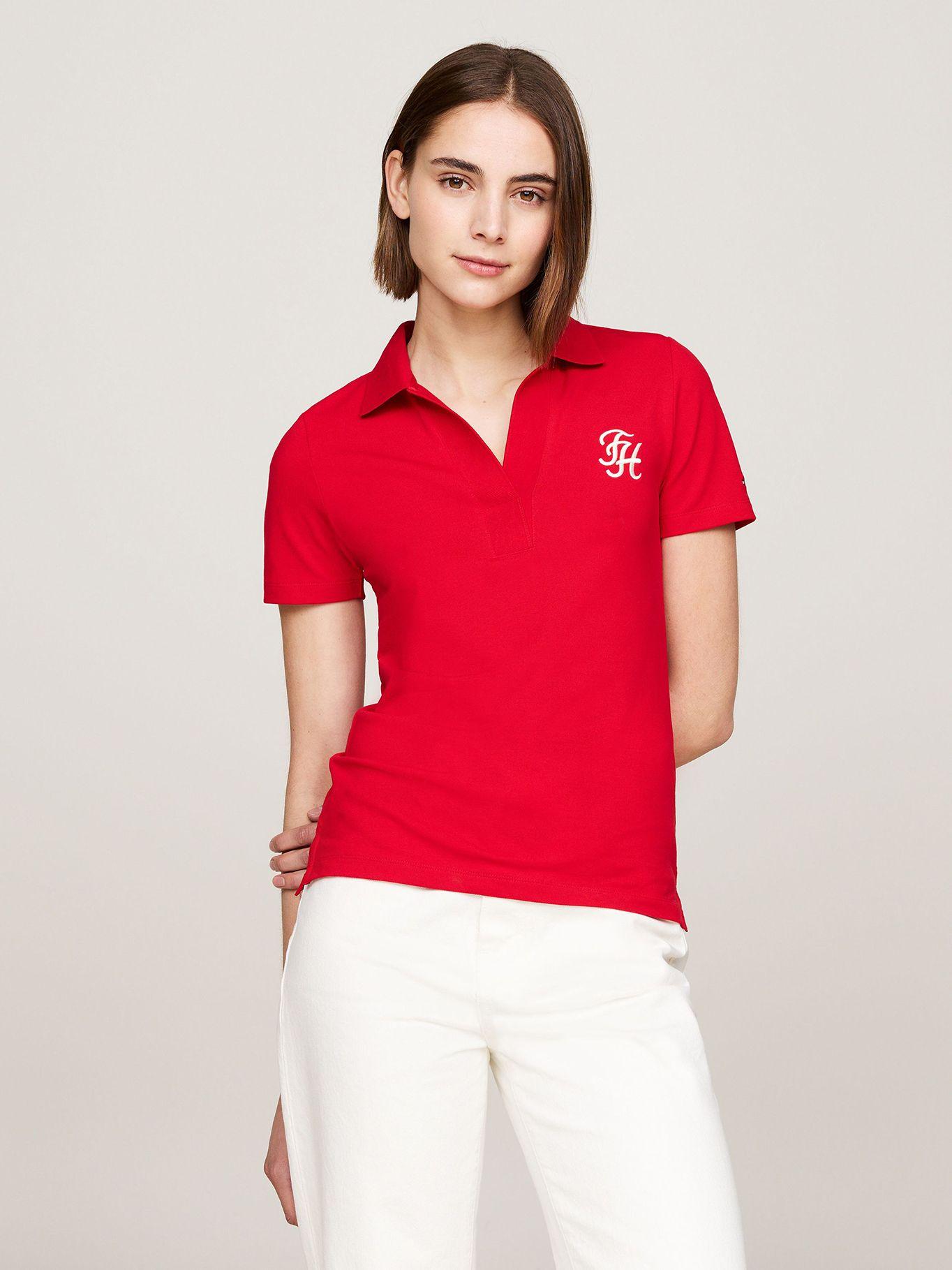 Polo Slim Fit Con Logo Script Rojo Tommy Hilfiger-0