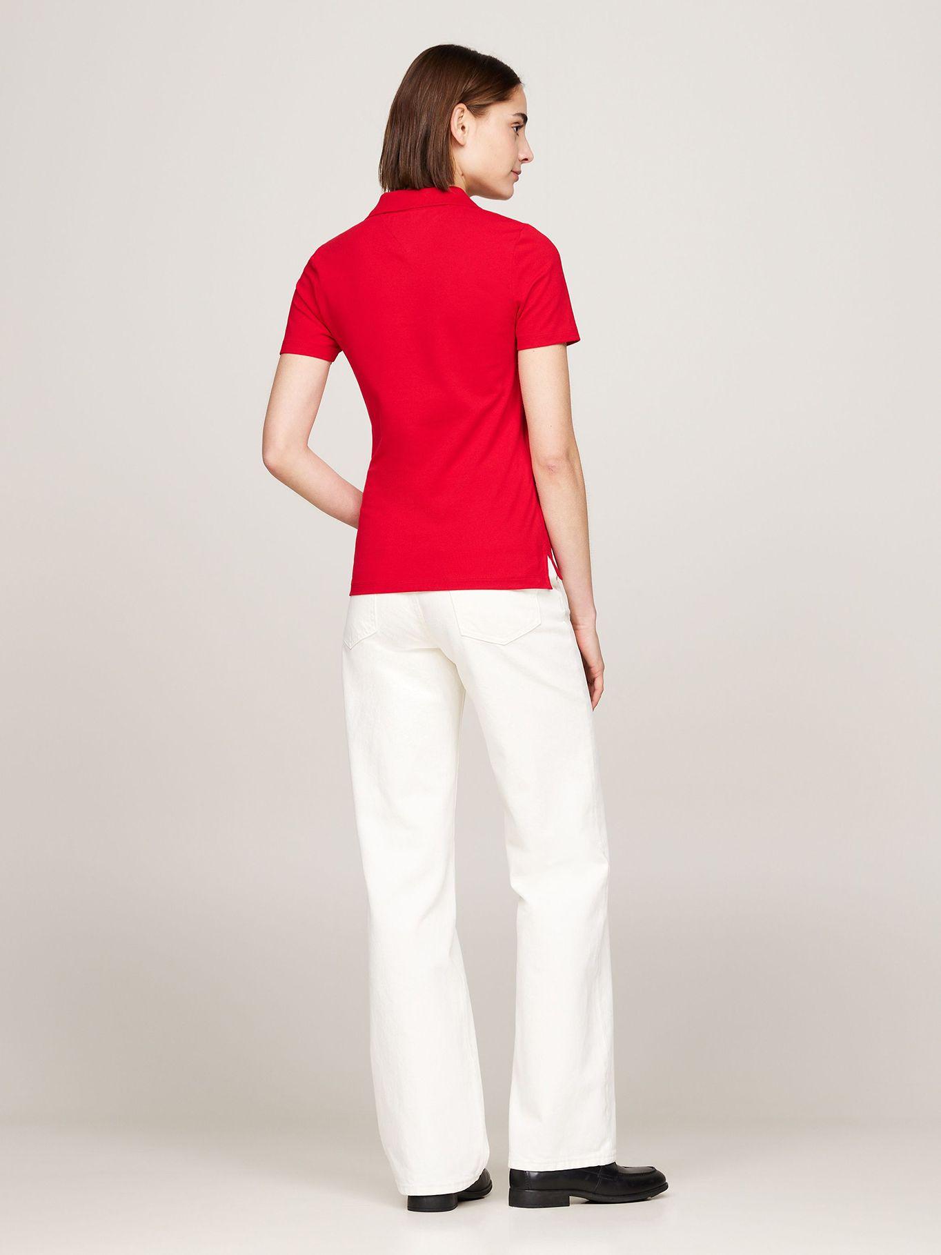 Polo Slim Fit Con Logo Script Rojo Tommy Hilfiger-2