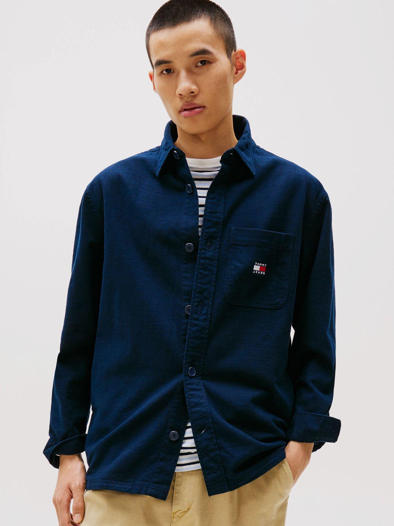 Camisa Oversize Texturizada Azul Tommy Jeans-0