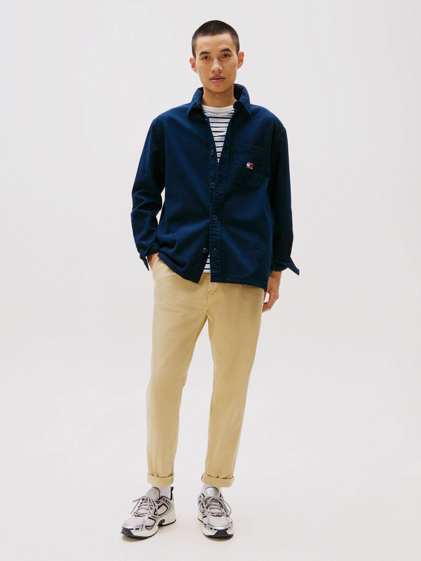 Camisa Oversize Texturizada Azul Tommy Jeans-1