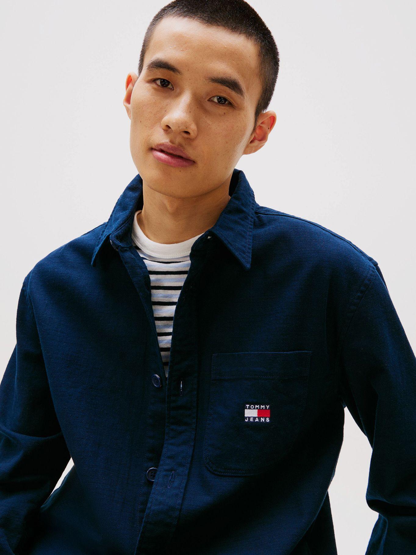 Camisa Oversize Texturizada Azul Tommy Jeans-3