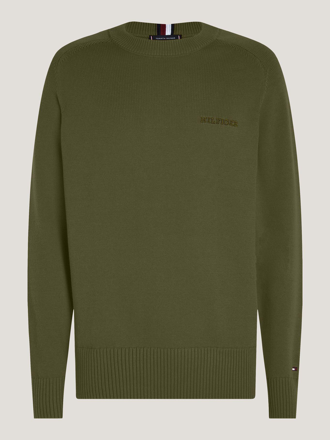 Sweater C-Neck Monotype Verde Tommy Hilfiger-4