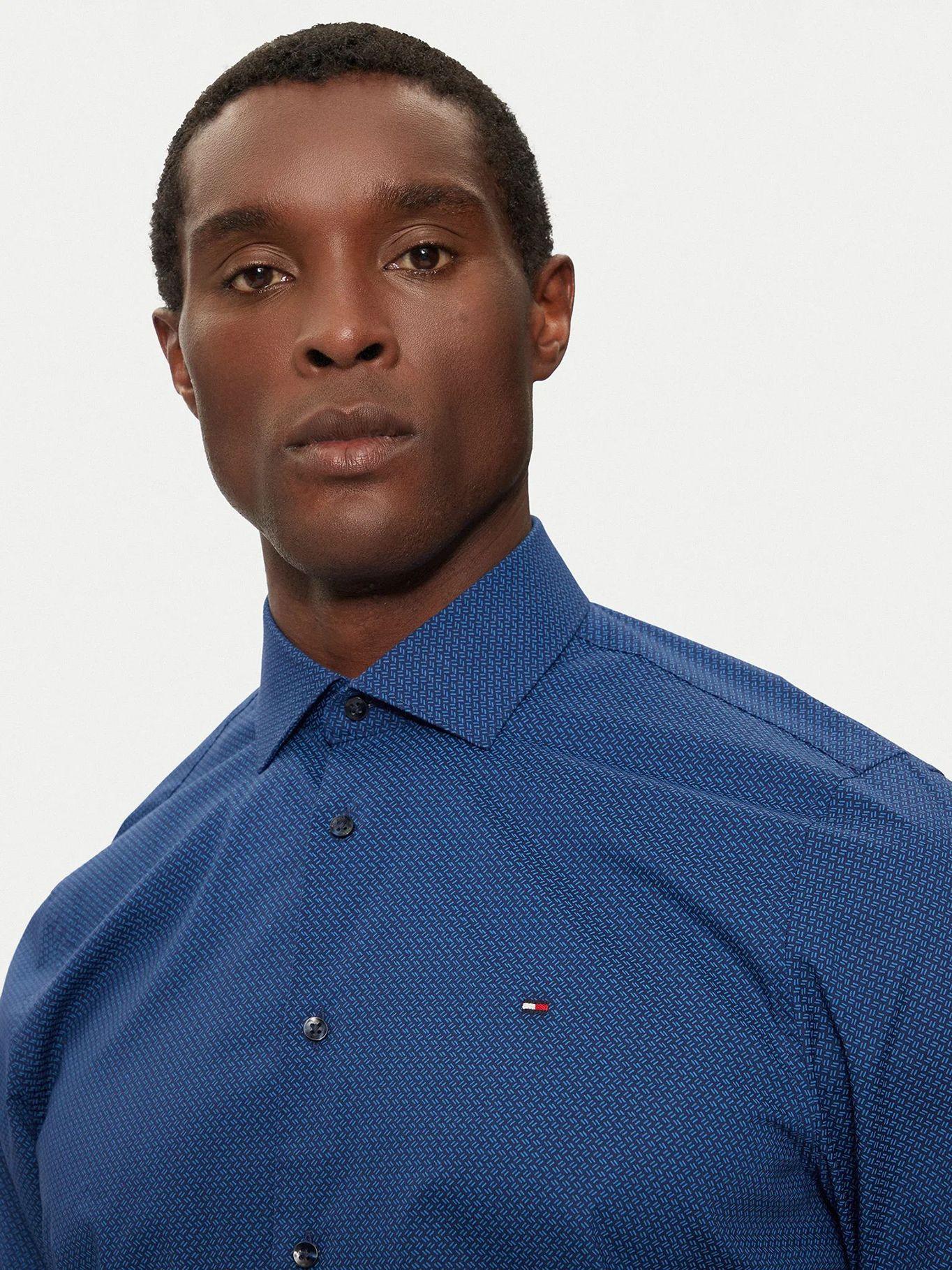 Camisa Mini Print Slim Fit Azul Tommy Hilfiger-3