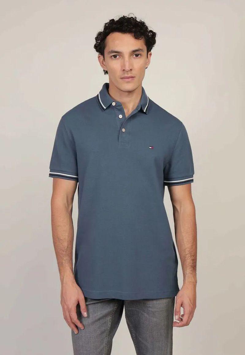 Polo Con Ribetes Tipped Slim-Fit Azul Tommy Hilfiger-0