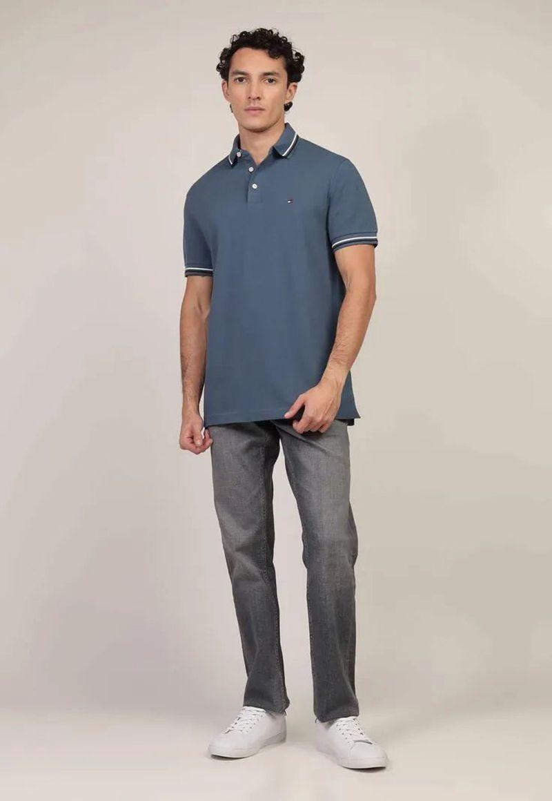 Polo Con Ribetes Tipped Slim-Fit Azul Tommy Hilfiger-1